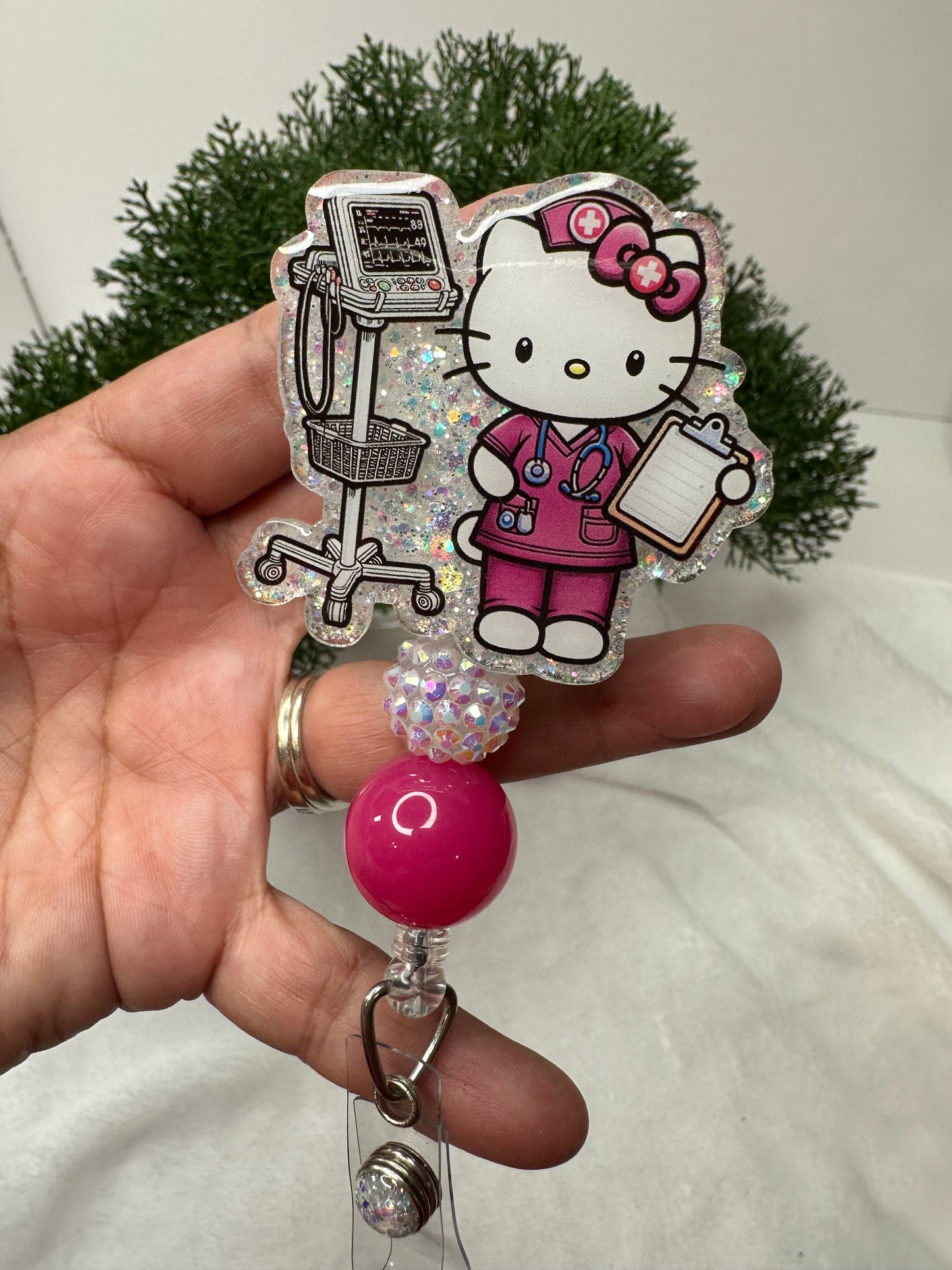 Kitty Nurse Badge Reel /CNA/RN/MA/CMA