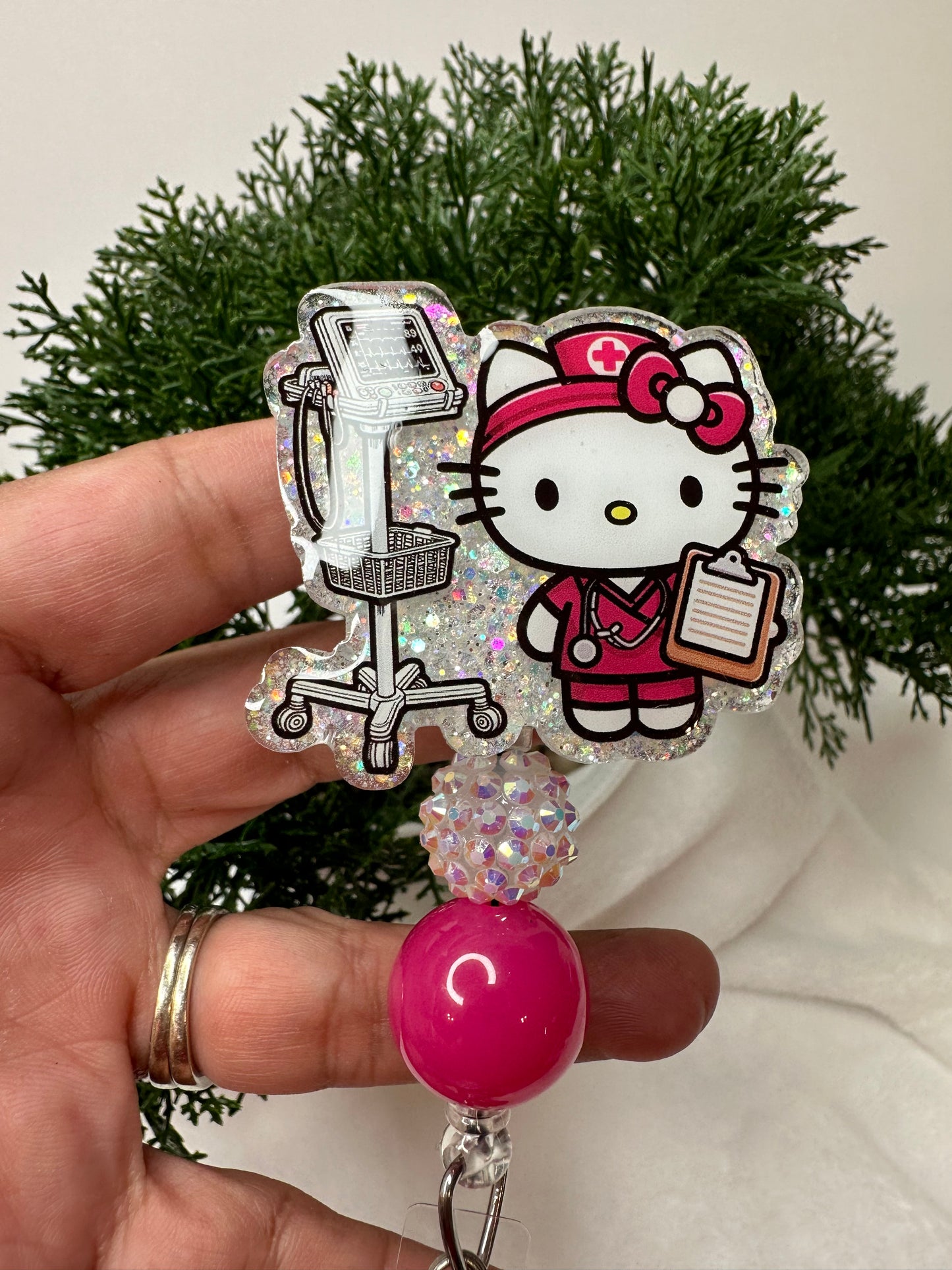 Kitty Nurse Badge Reel /CNA/RN/MA/CMA