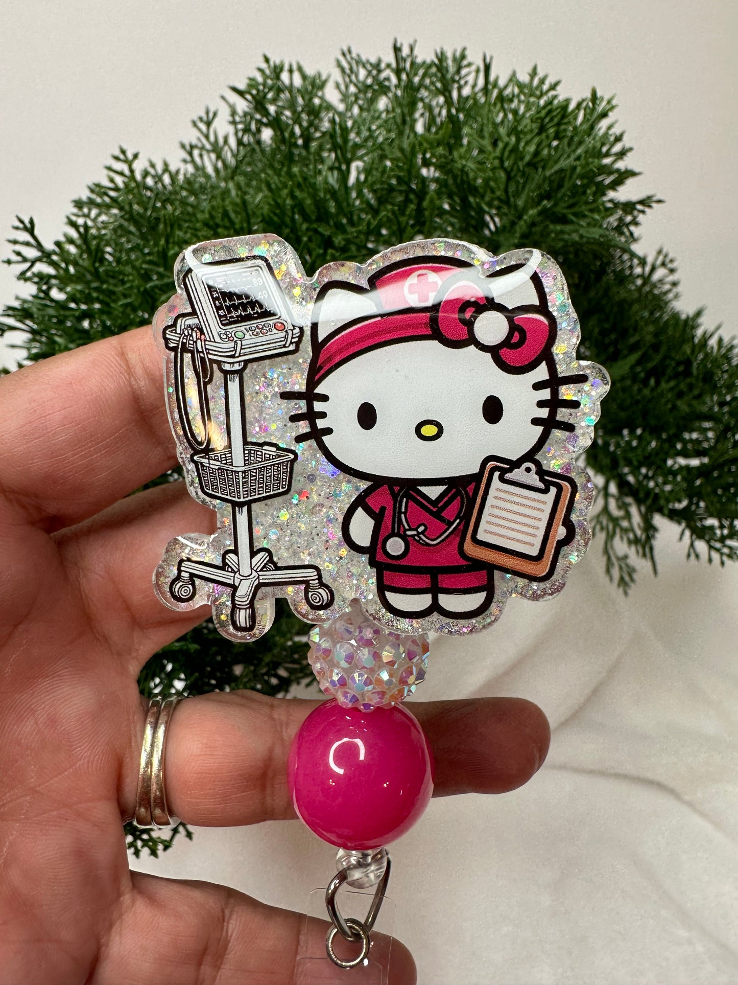 Kitty Nurse Badge Reel /CNA/RN/MA/CMA