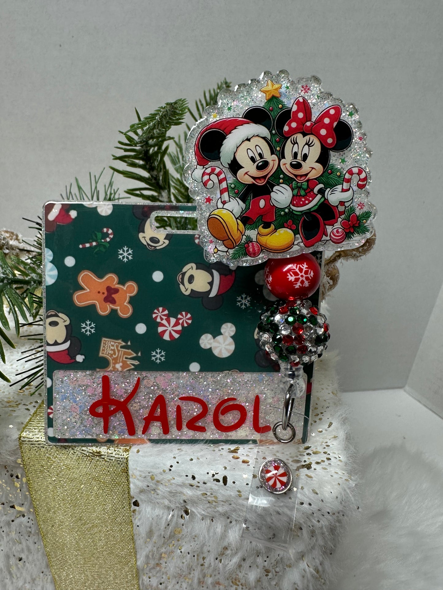 Christmas Mouse Couple Badge Buddy Set