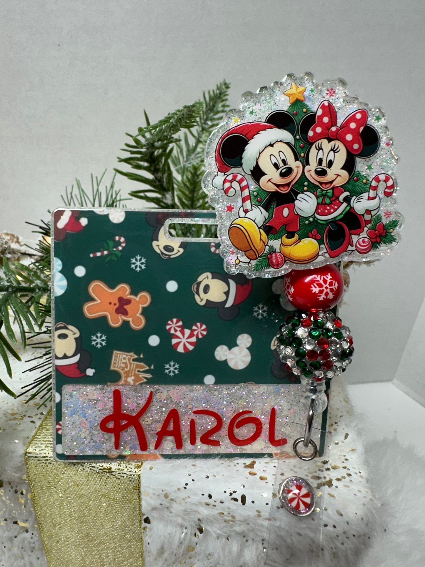 Christmas Mouse Couple Badge Buddy Set