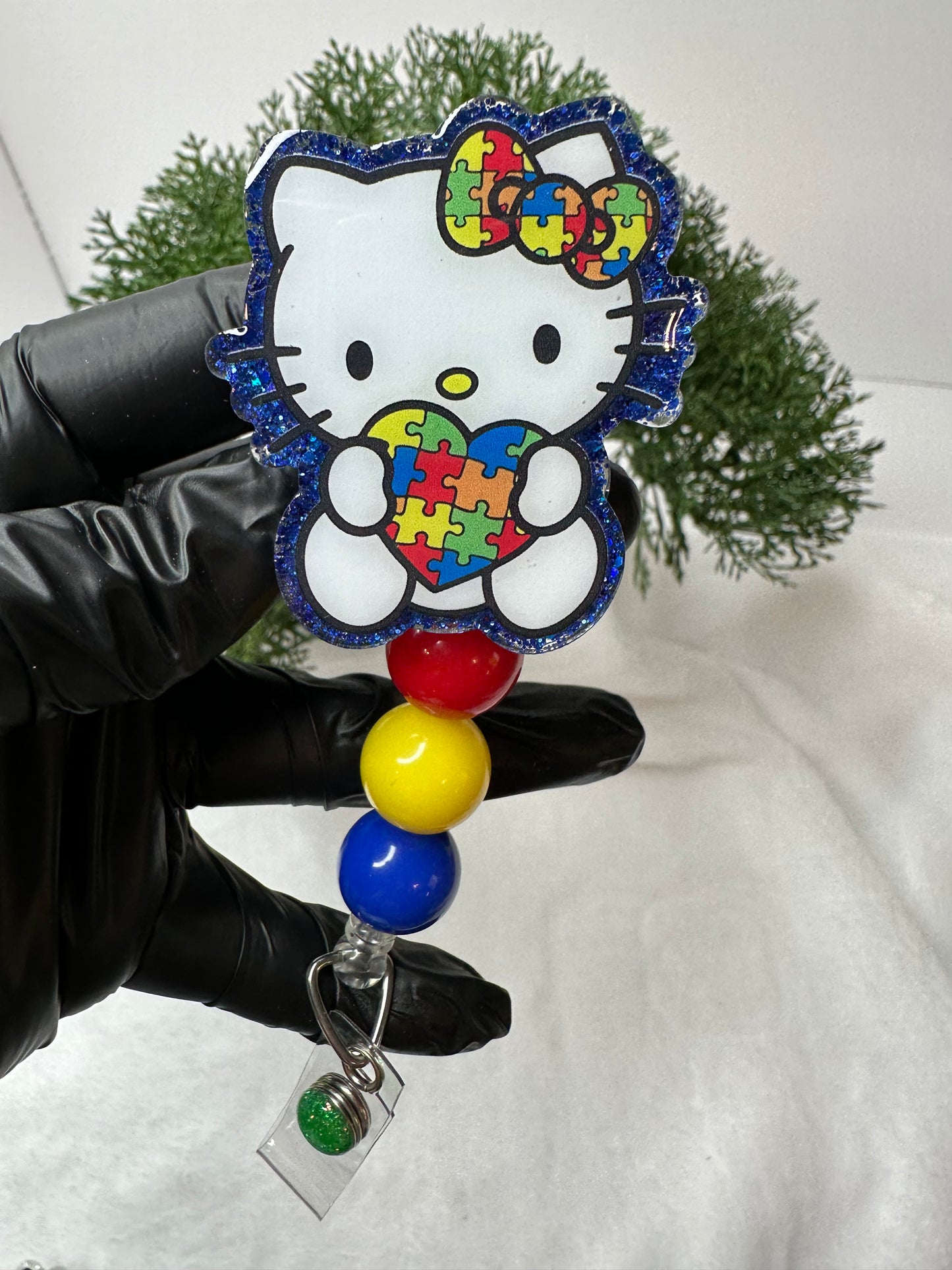 Autism Awareness Kitty Badge Reel