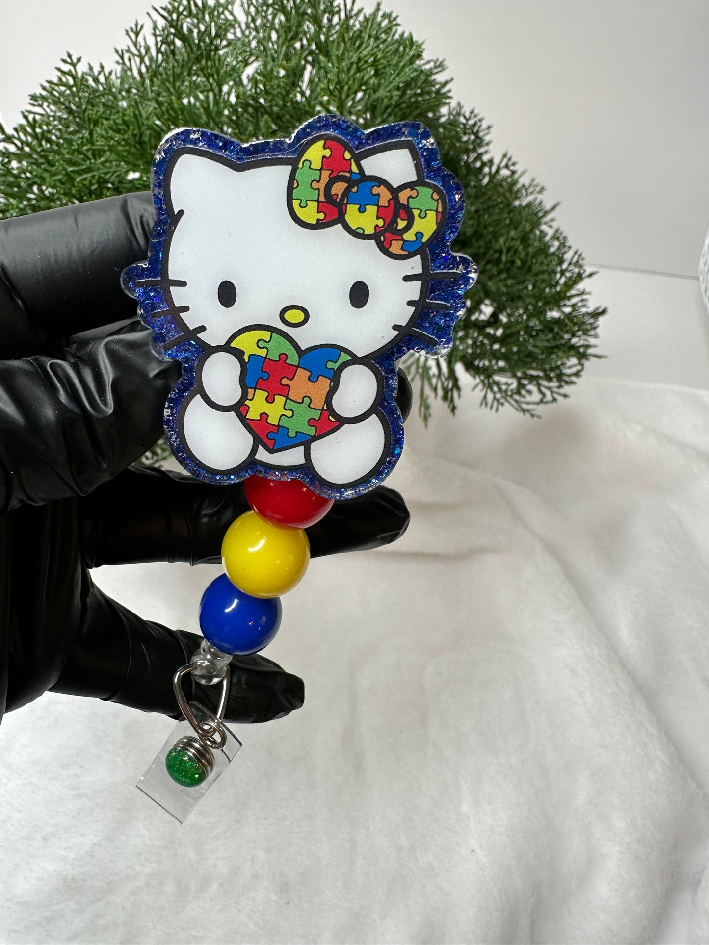 Autism Awareness Kitty Badge Reel