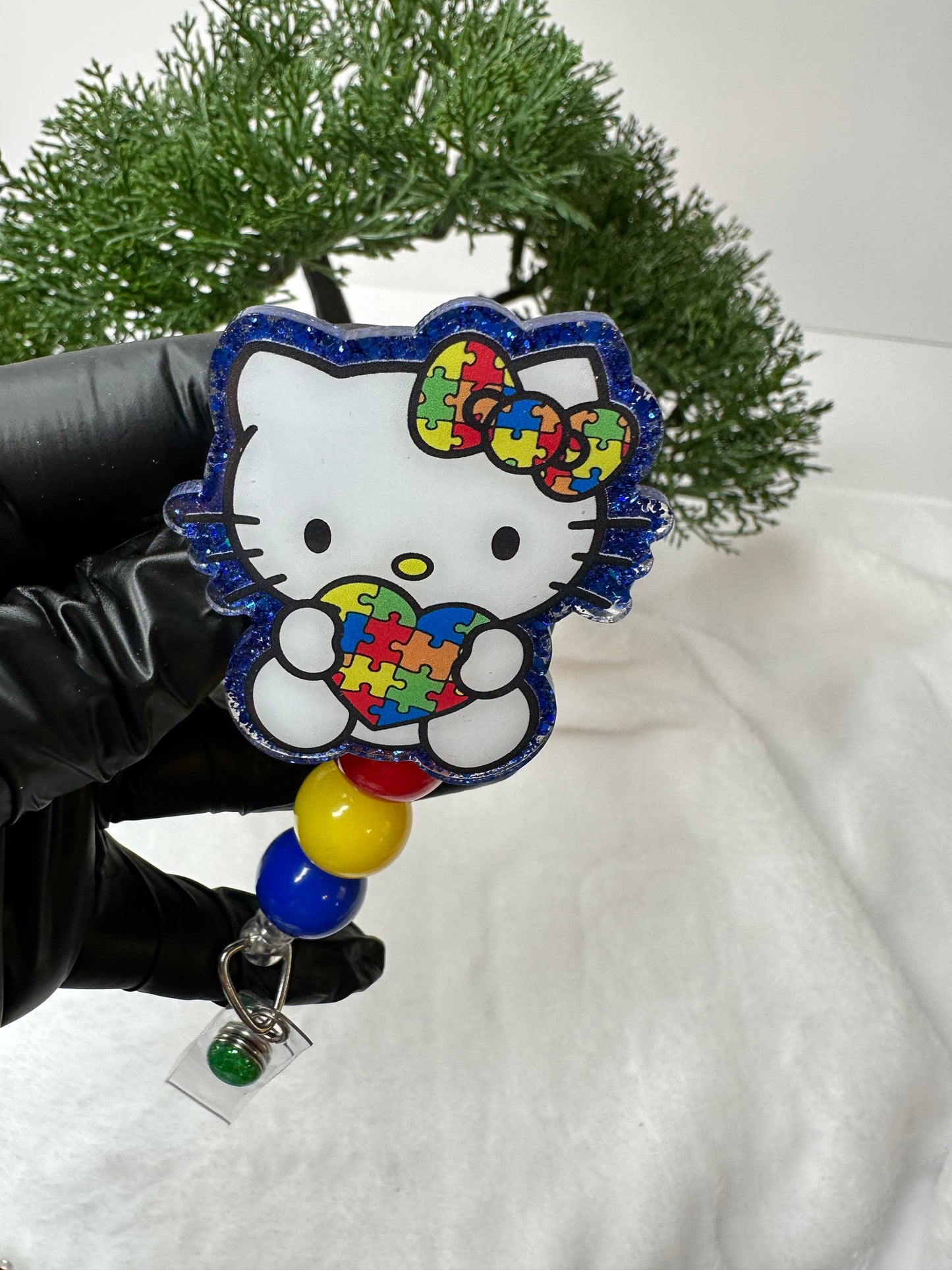 Autism Awareness Kitty Badge Reel