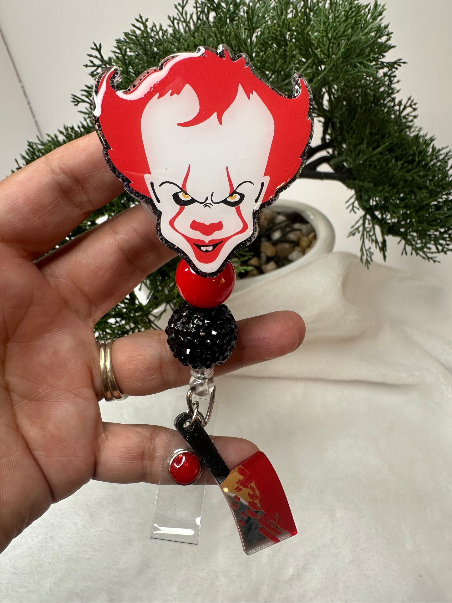 Halloween Clown Badge Reel