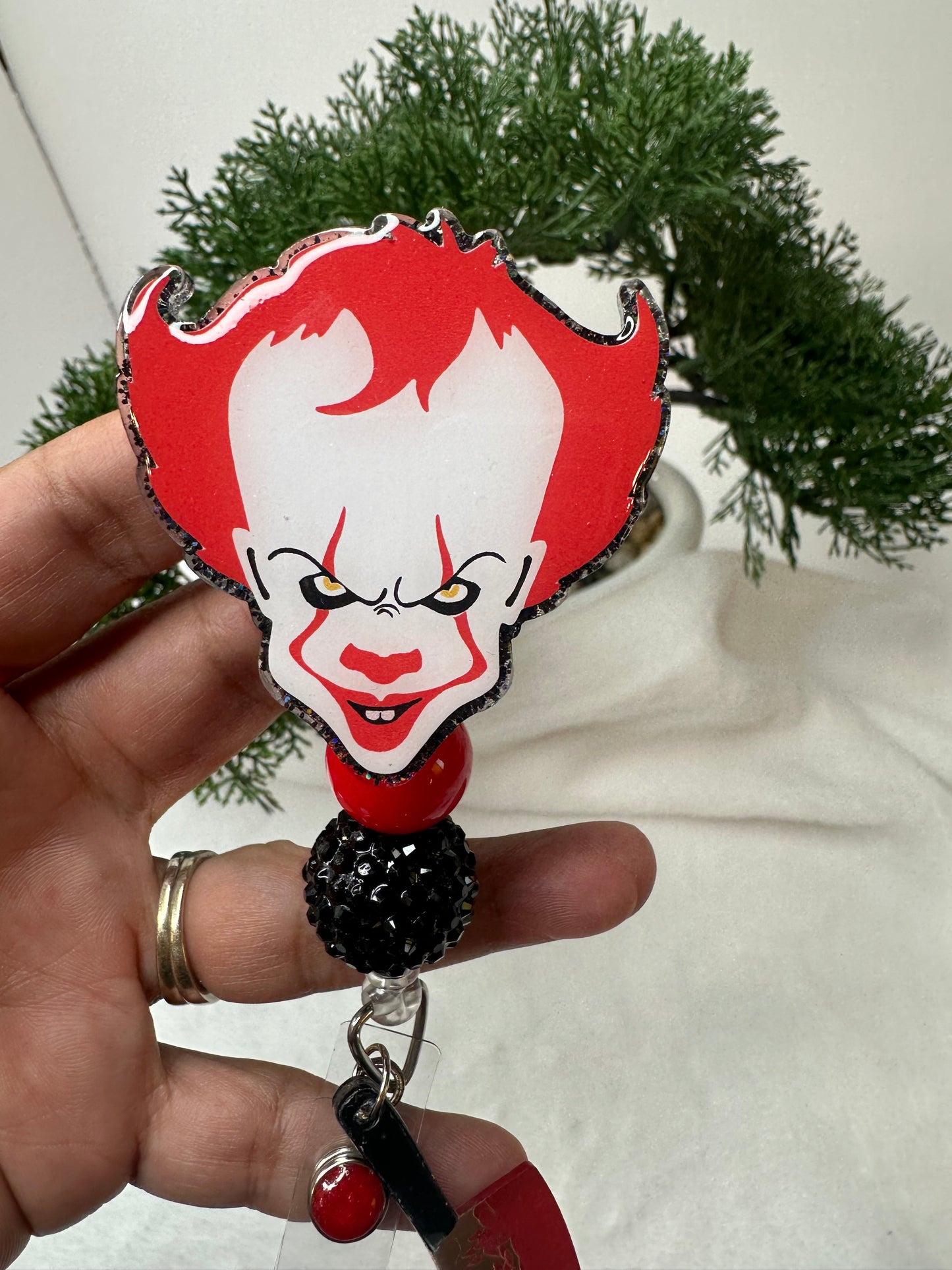 Halloween Clown Badge Reel