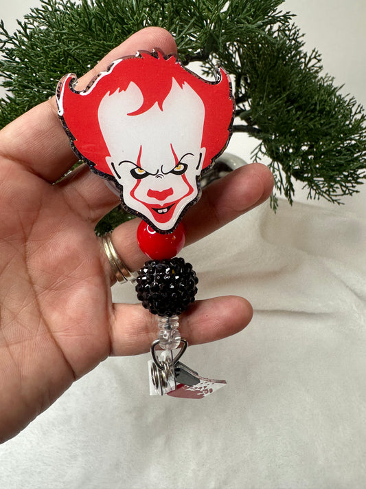 Halloween Clown Badge Reel