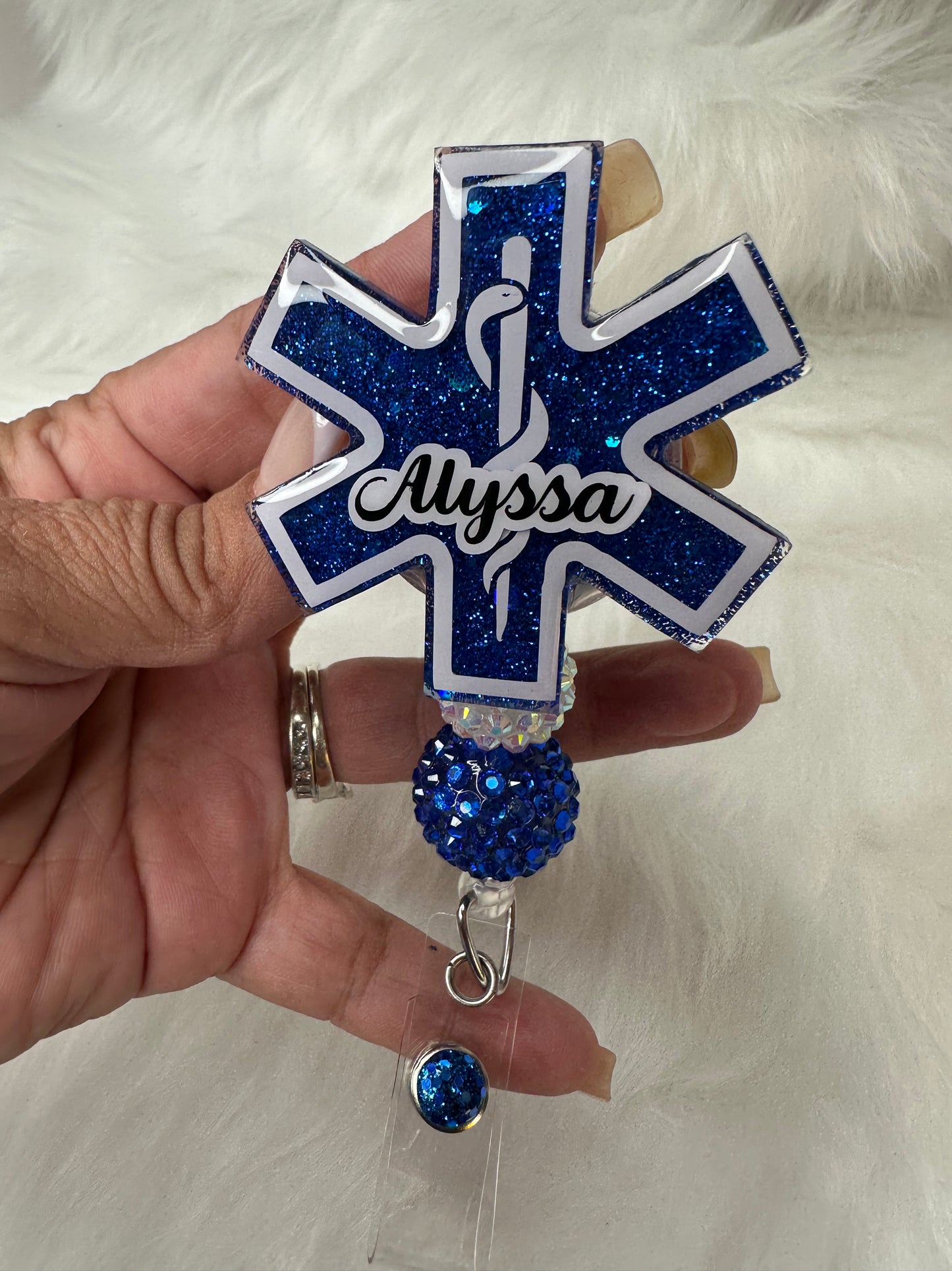 Personalized Star of Life / EMT Badge Reel