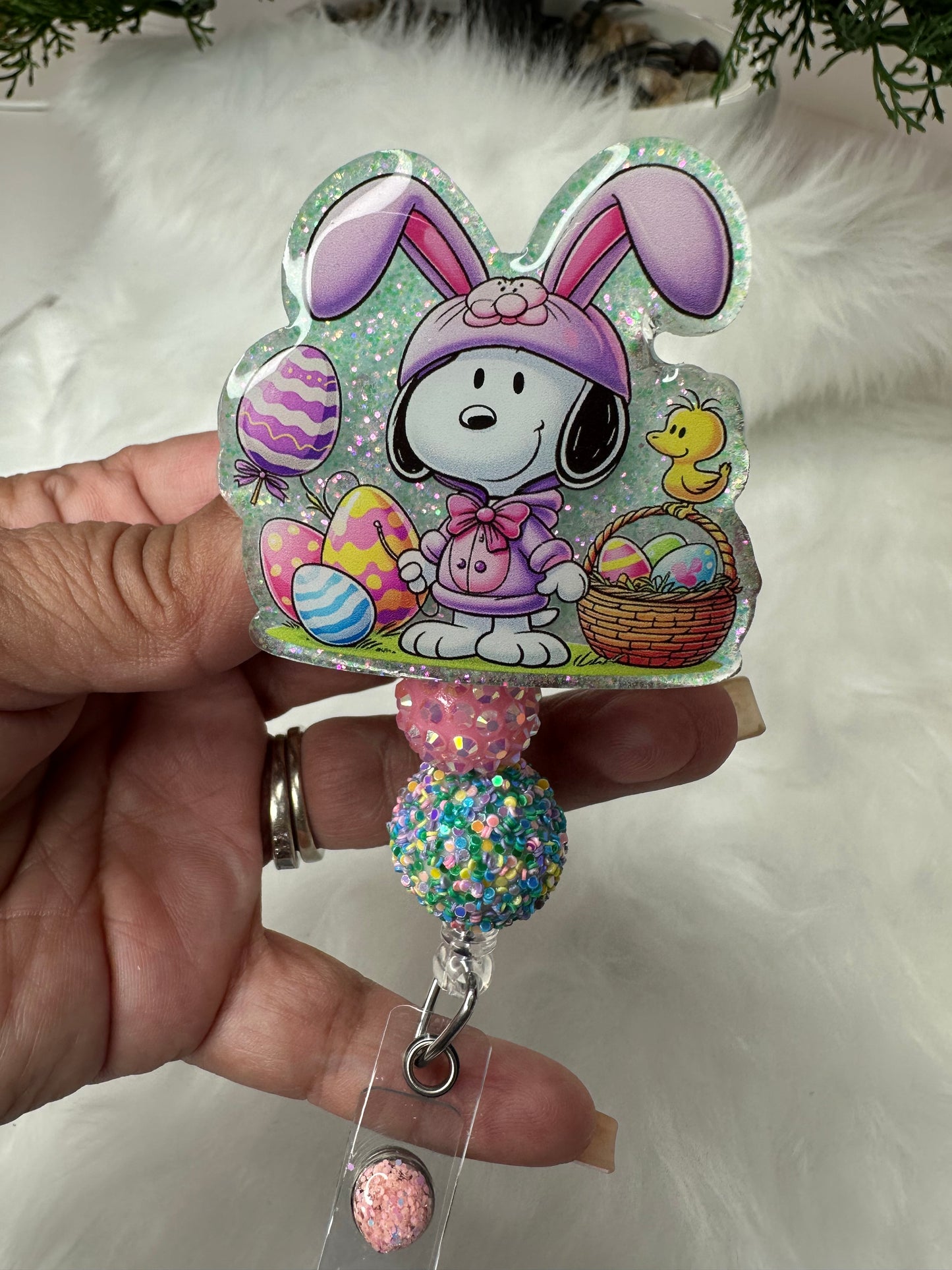 Easter Puppy Badge Reel