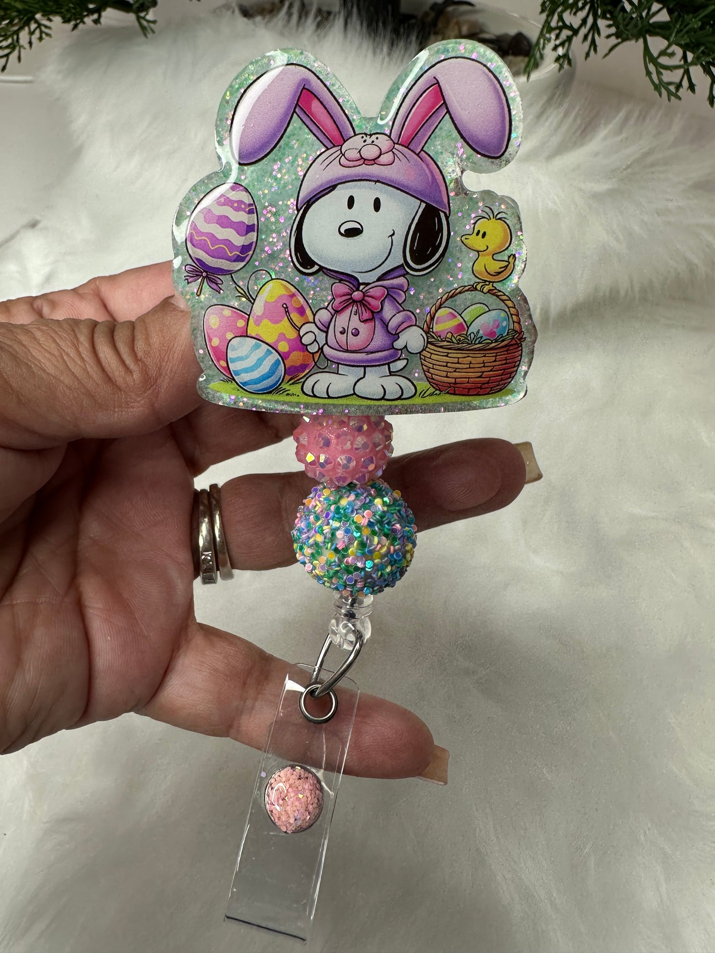 Easter Puppy Badge Reel