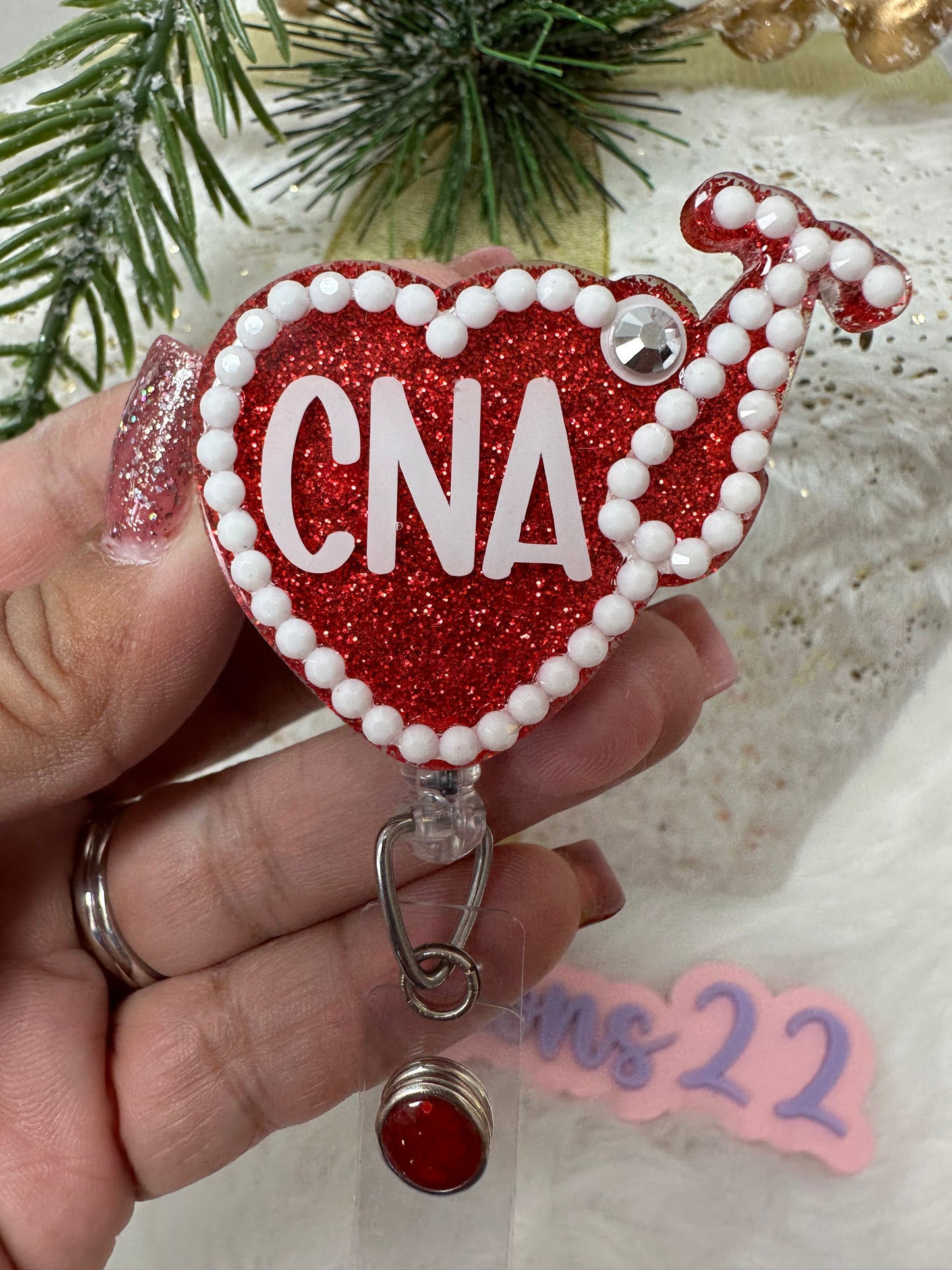 Stethoscope Nurse Heart Badge Reel
