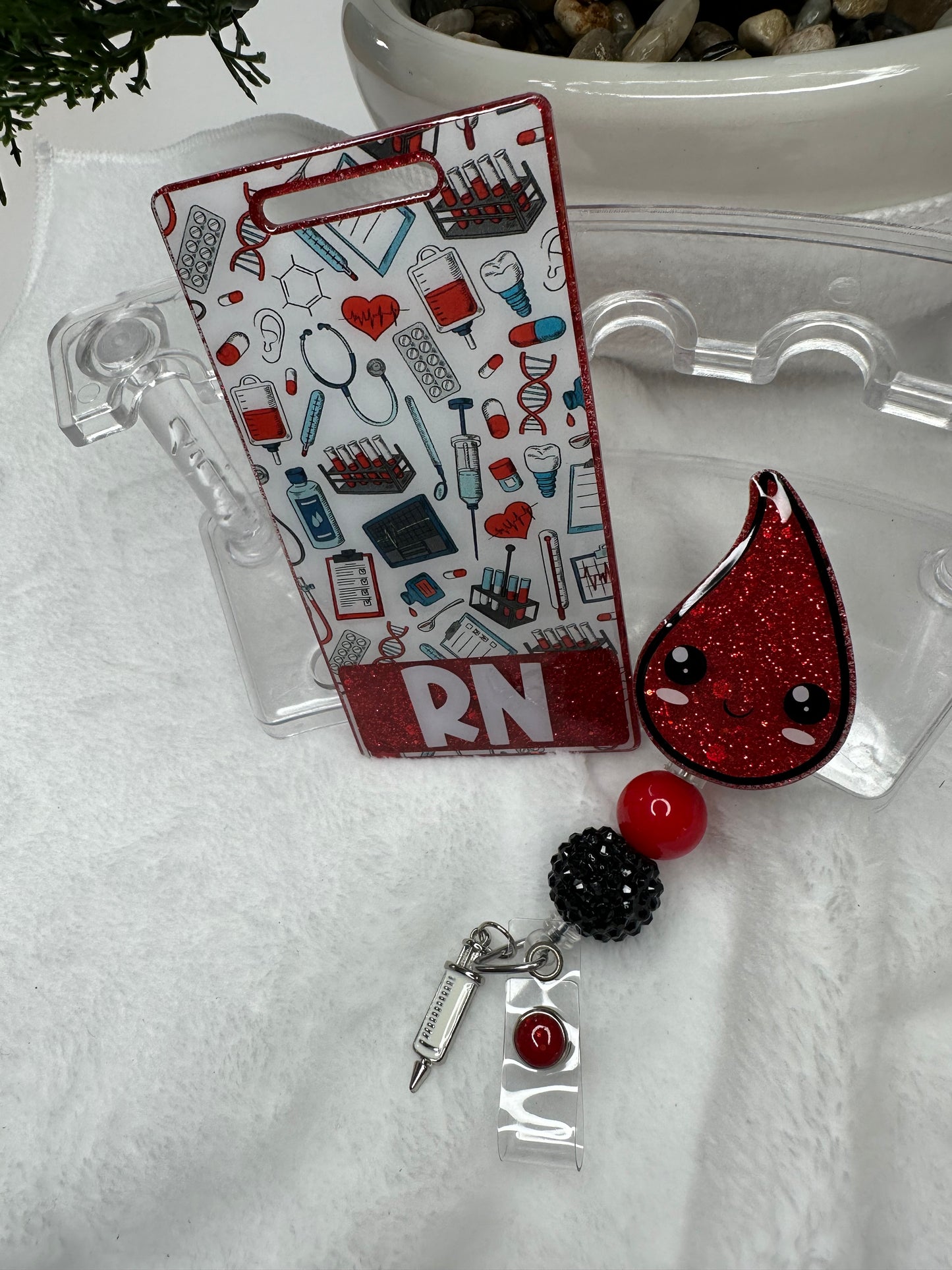 Phlebotomist Nurse Badge Buddy Set