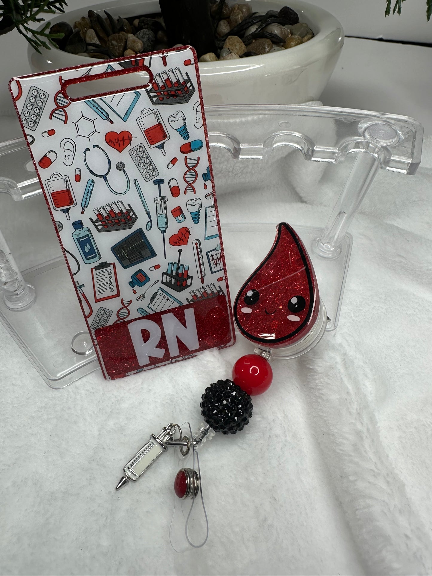 Phlebotomist Nurse Badge Buddy Set