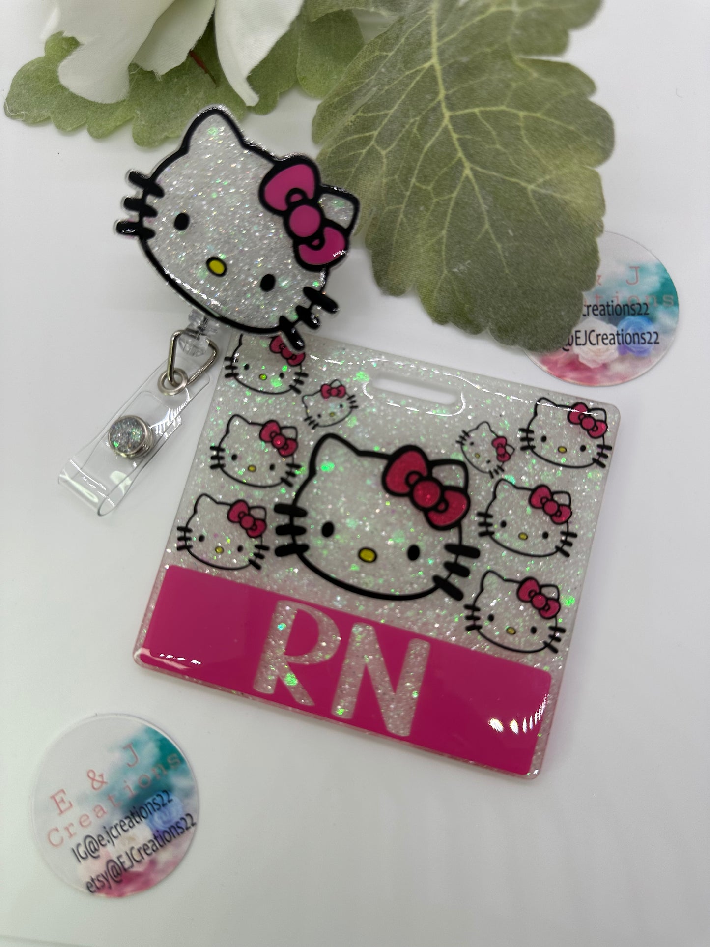 Pink Kitty Badge Buddy Set