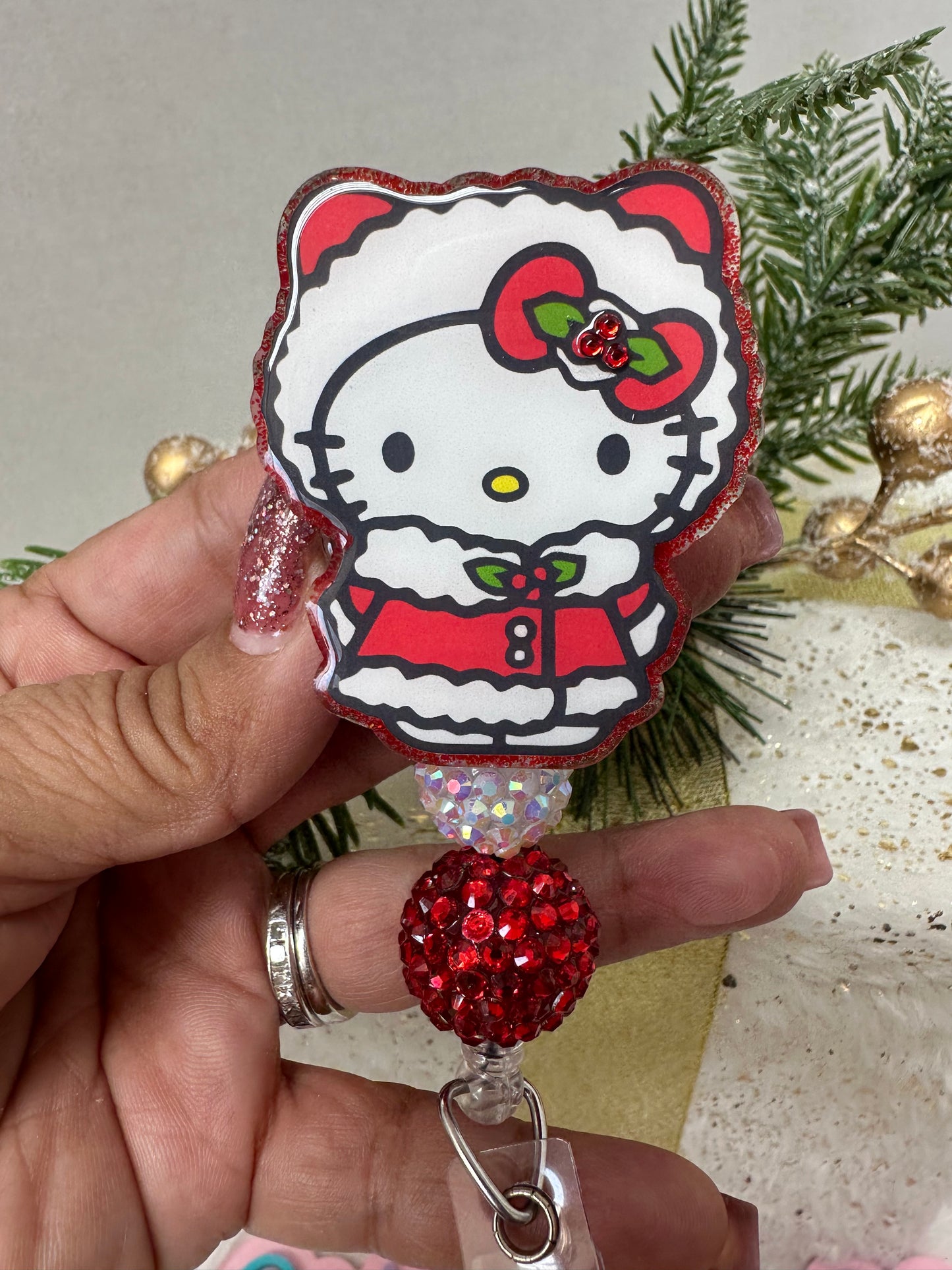 Christmas Kitty Badge Reel