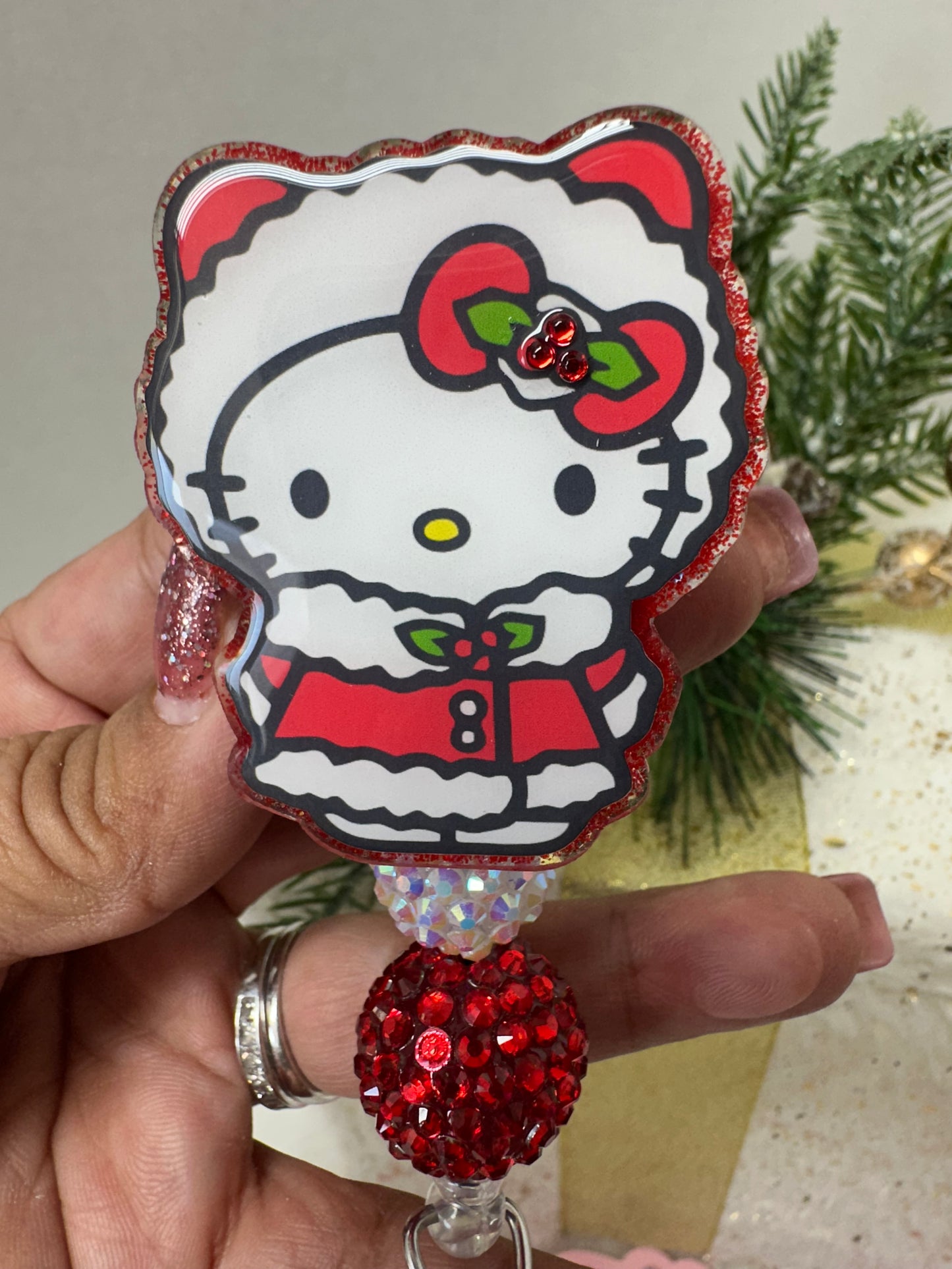 Christmas Kitty Badge Reel