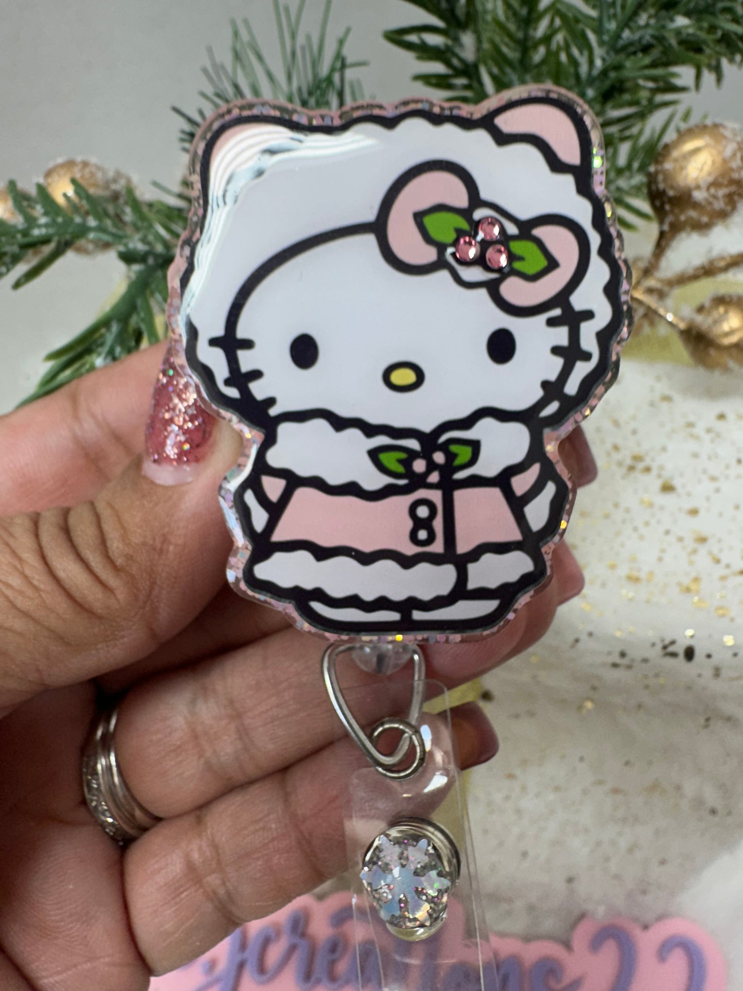 Christmas Kitty Badge Reel
