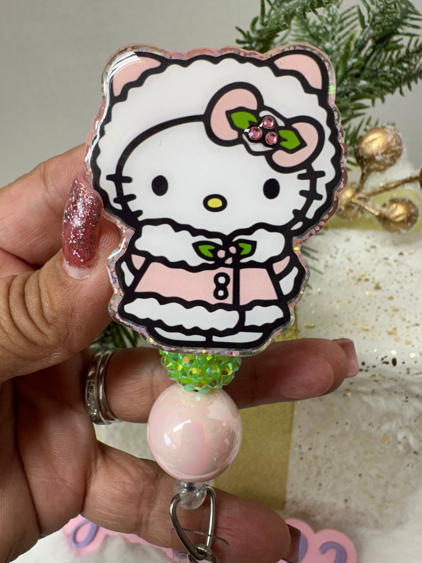 Christmas Kitty Badge Reel
