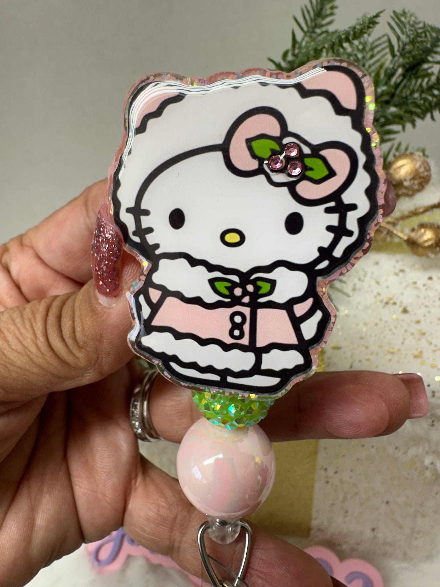 Christmas Kitty Badge Reel