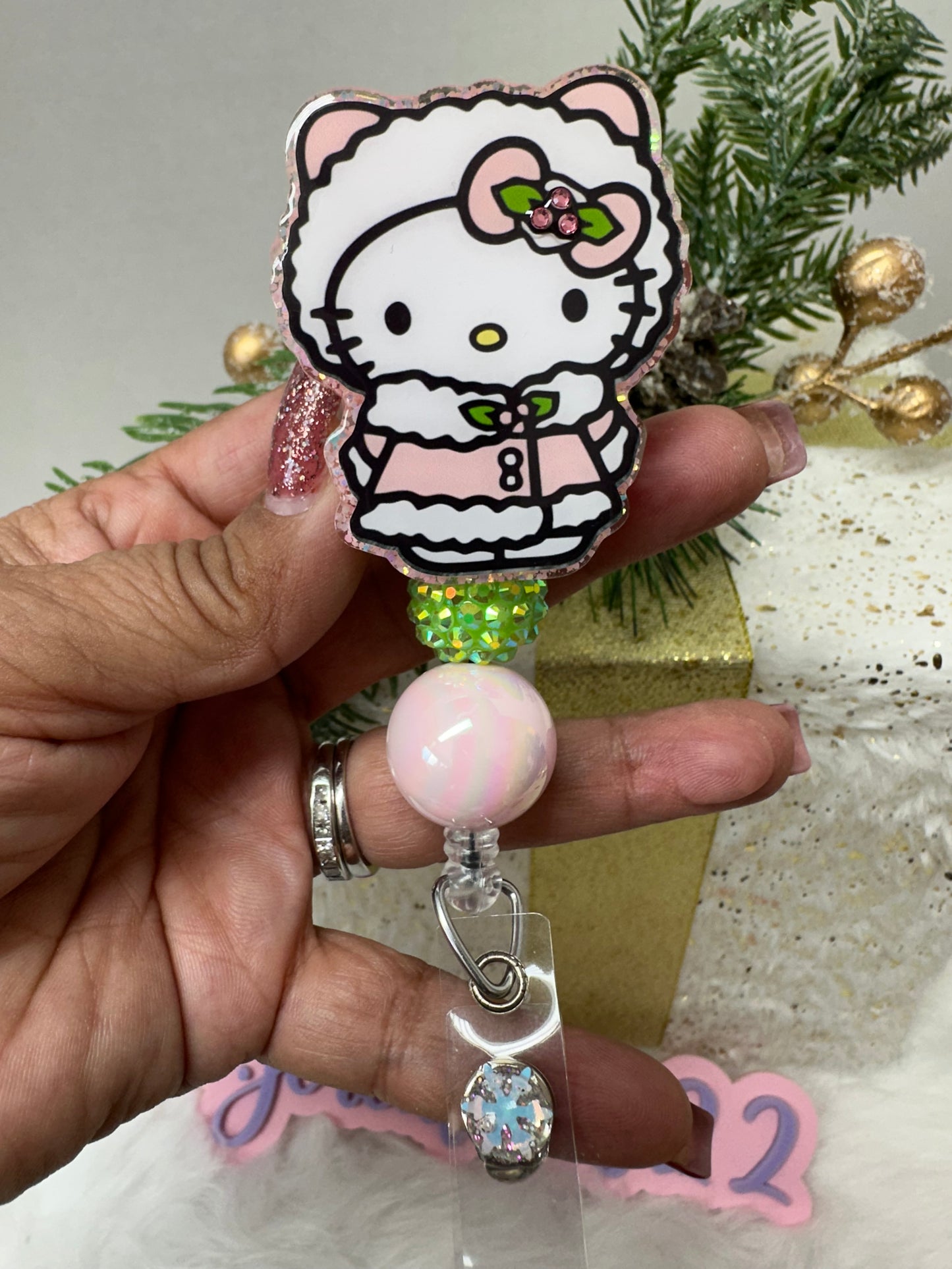 Christmas Kitty Badge Reel