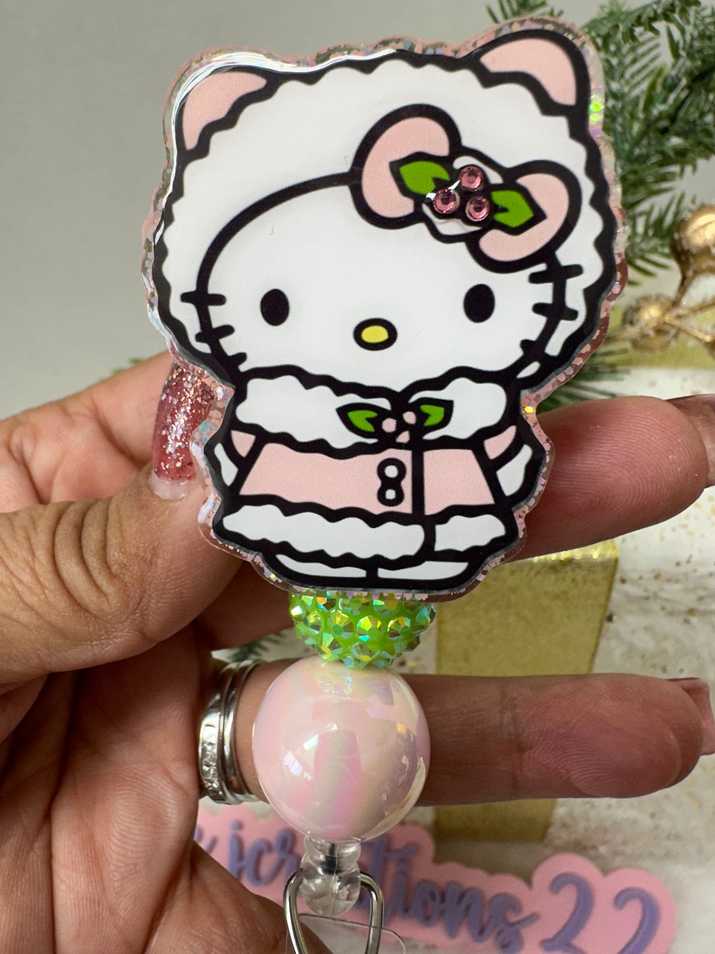 Christmas Kitty Badge Reel
