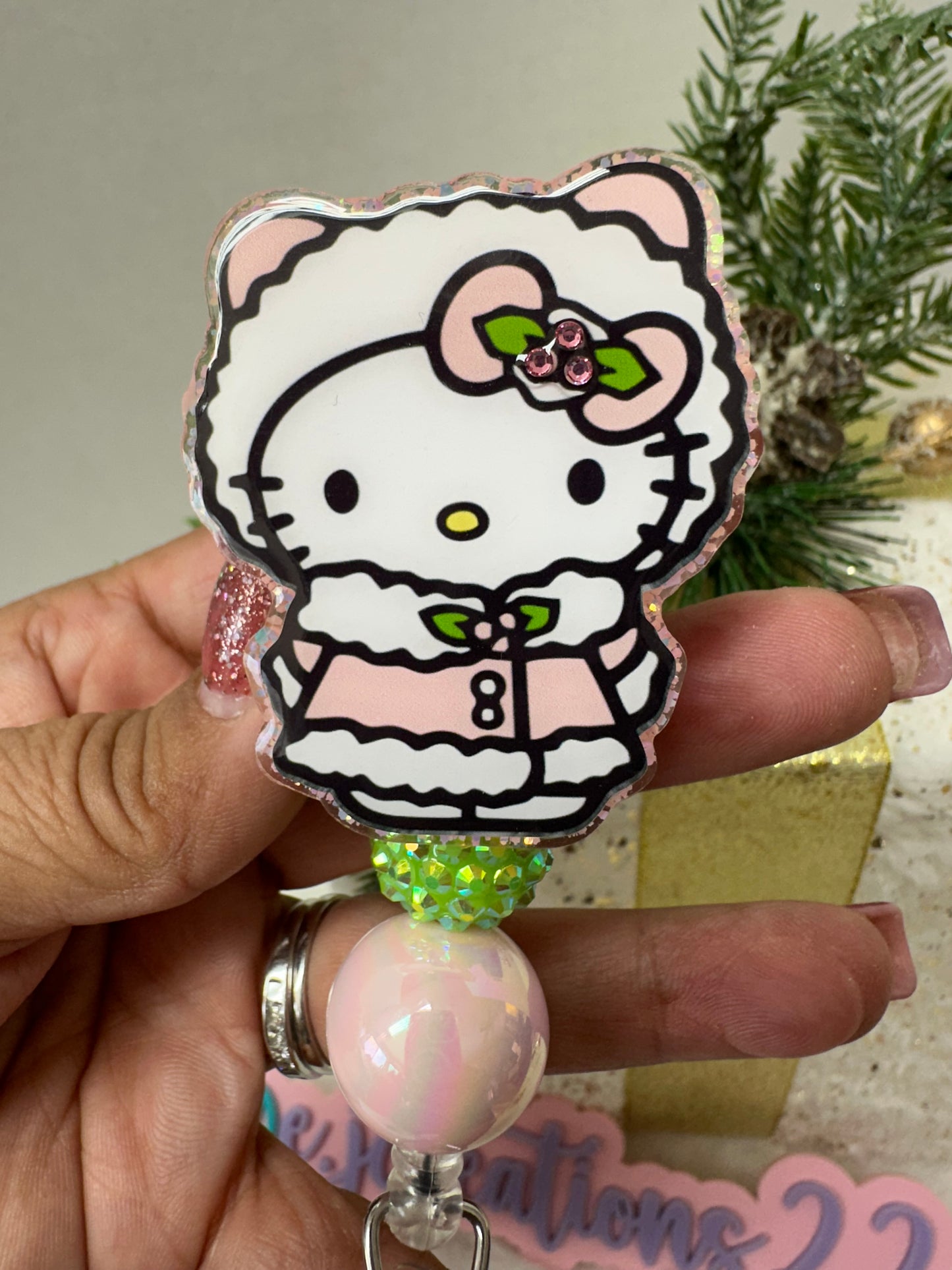 Christmas Kitty Badge Reel