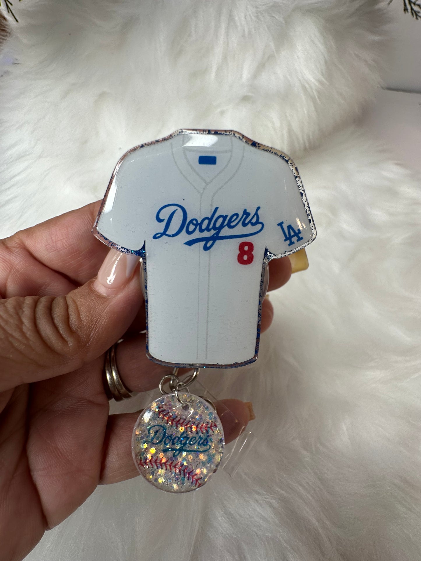 LA Blue Baseball Jersey Badge Reel