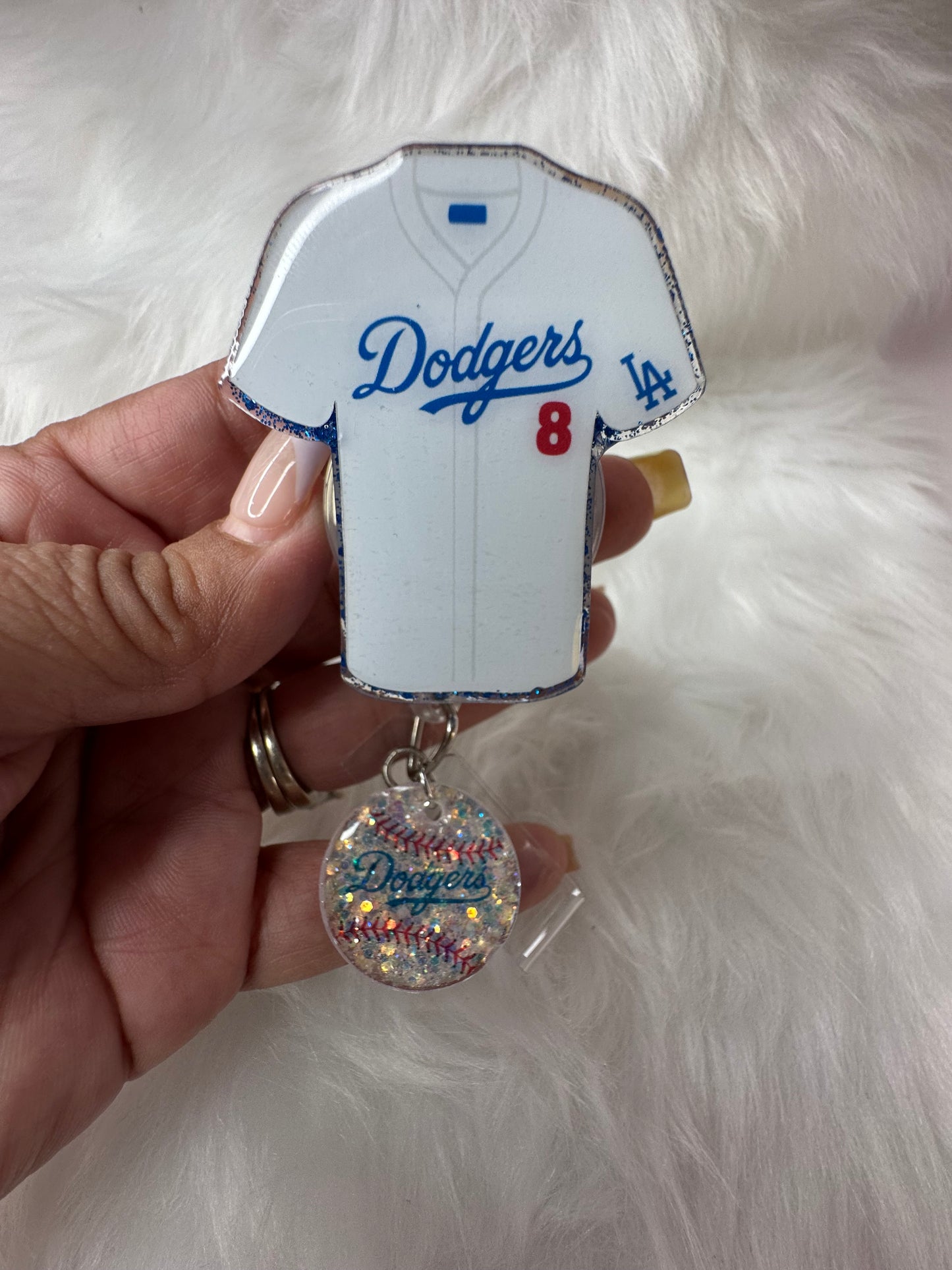 LA Blue Baseball Jersey Badge Reel