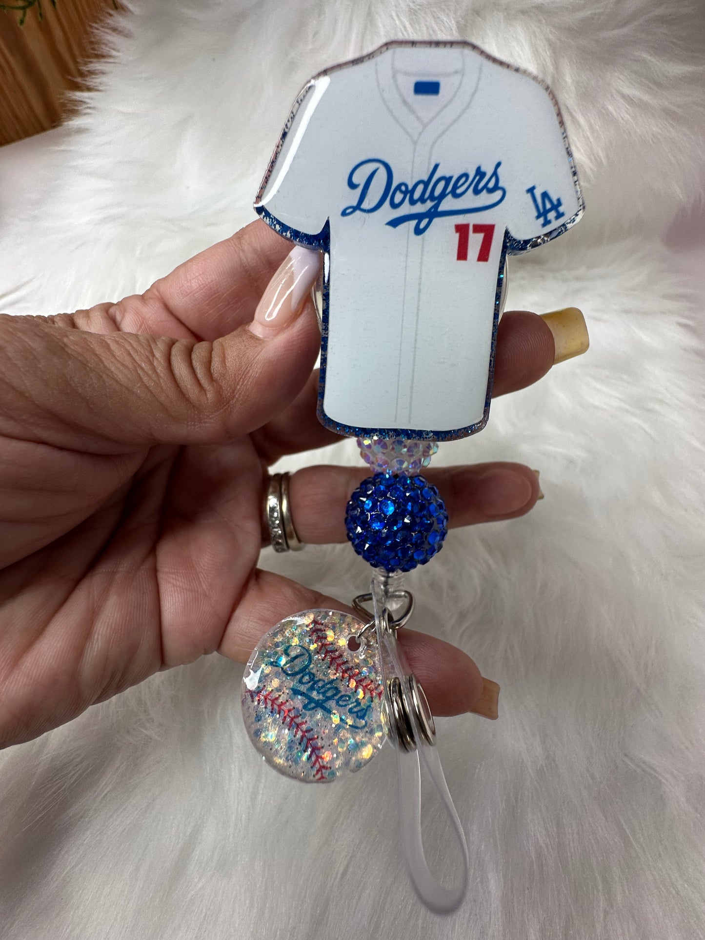 LA Blue Baseball Jersey Badge Reel