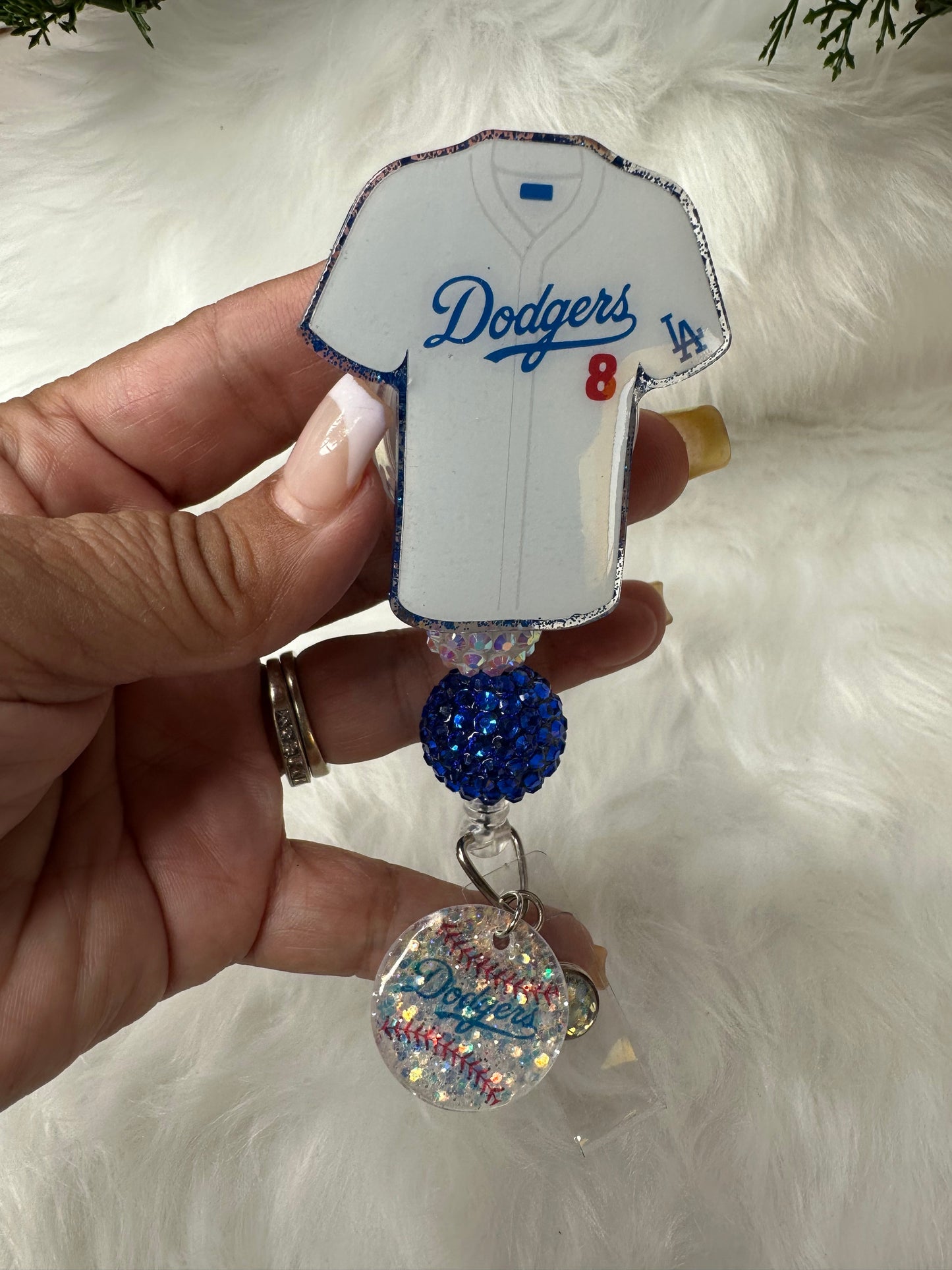 LA Blue Baseball Jersey Badge Reel