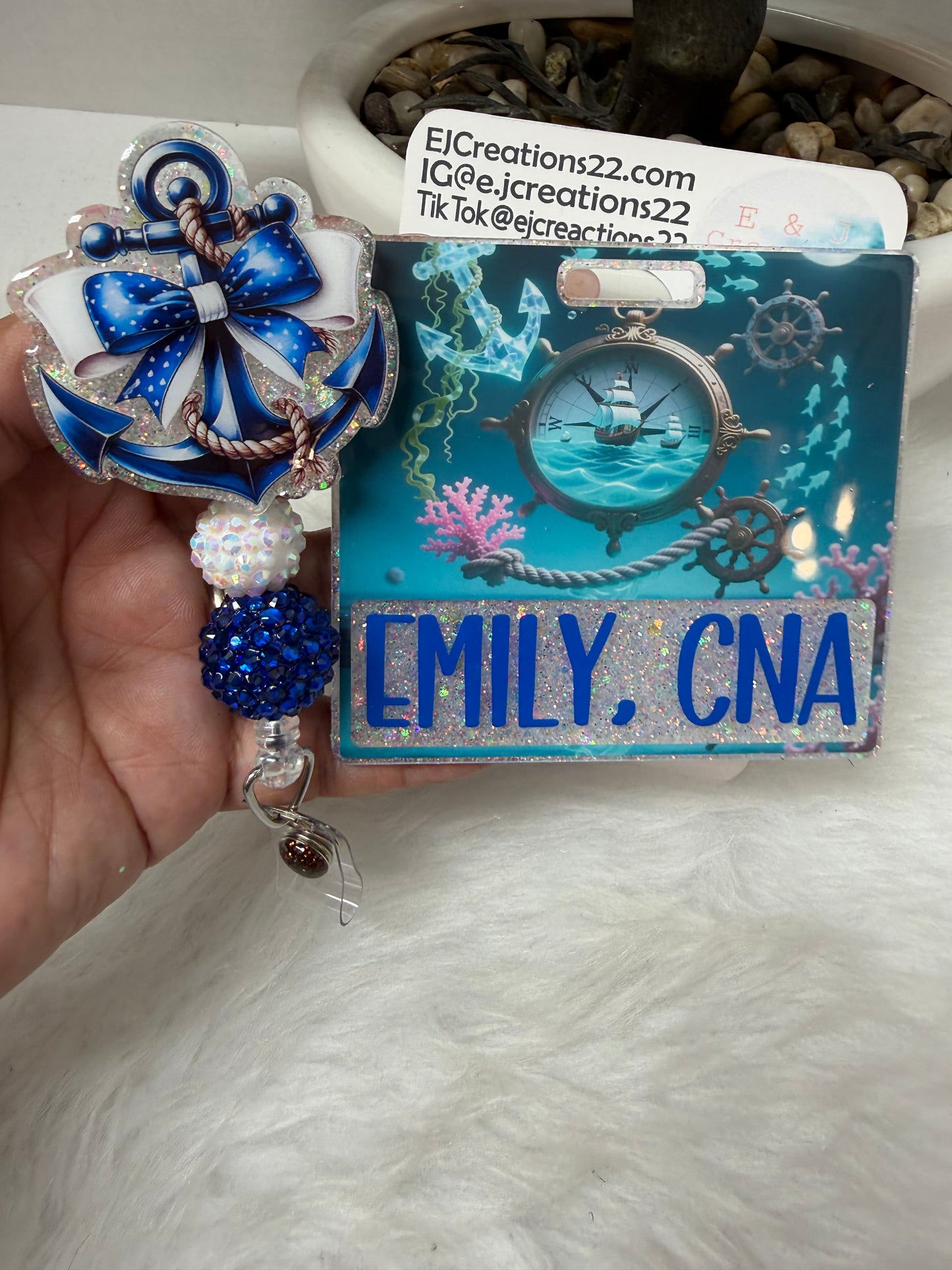 Blue Anchor Nautical Biw Badge Buddy Set