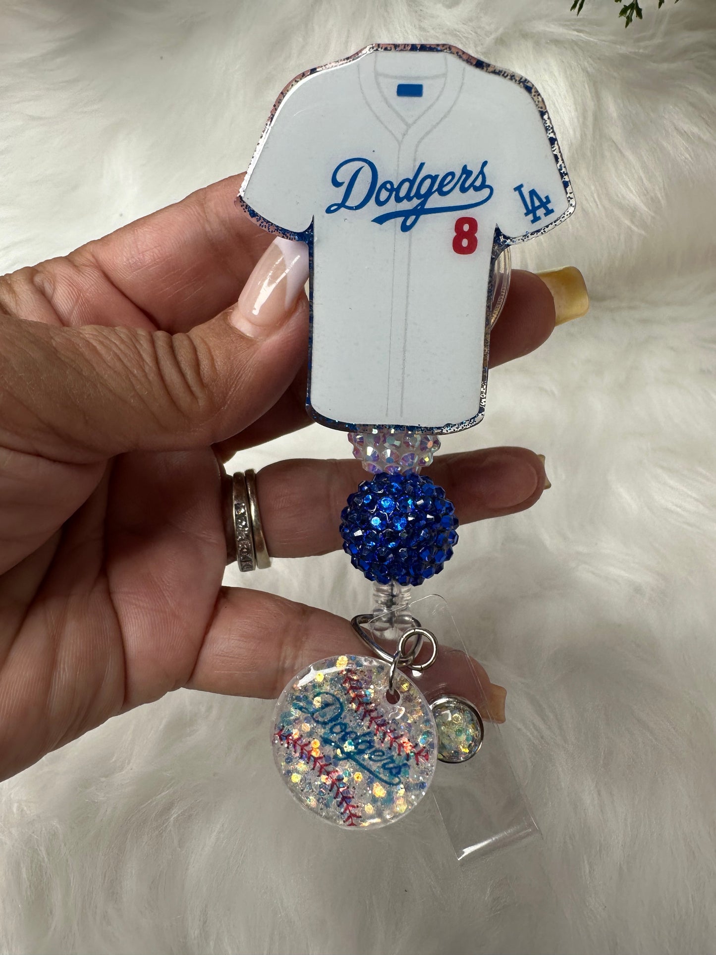 LA Blue Baseball Jersey Badge Reel