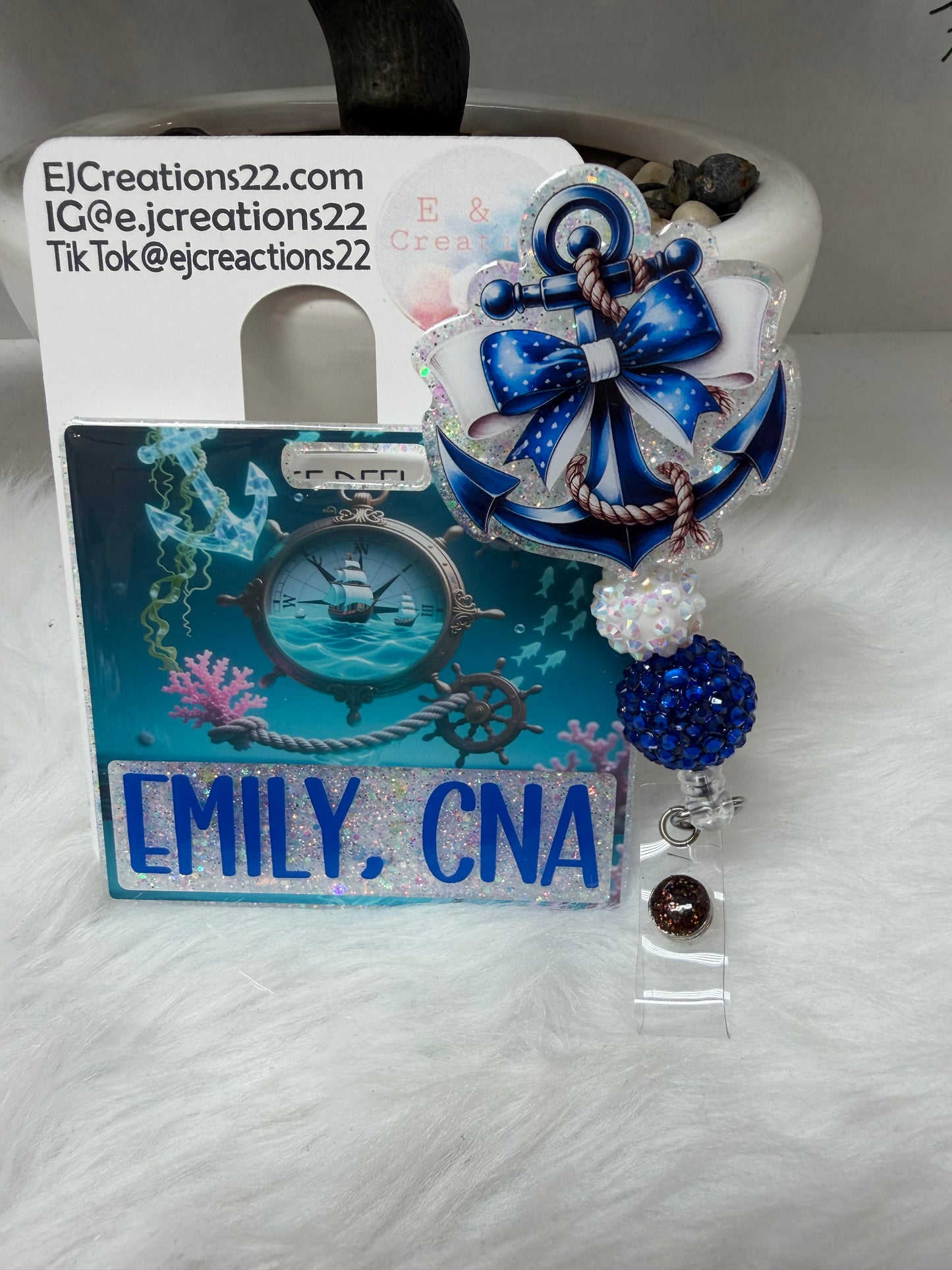 Blue Anchor Nautical Biw Badge Buddy Set