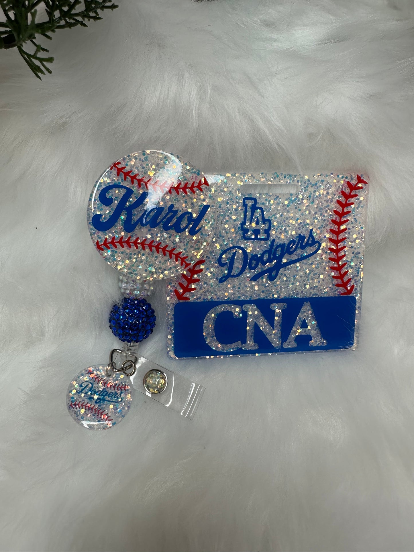LA Blue Baseball Badge Buddy Set