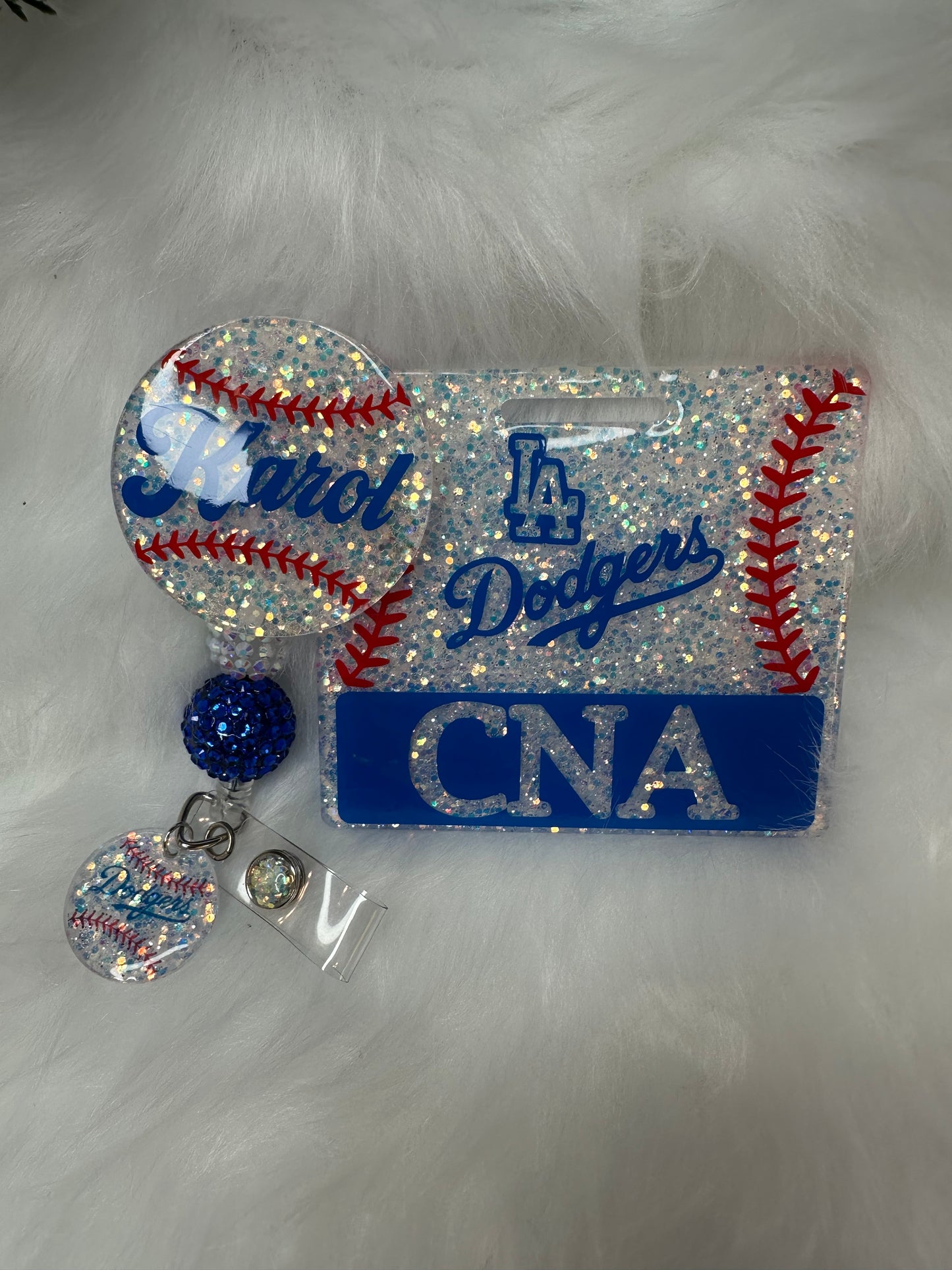 LA Blue Baseball Badge Buddy Set