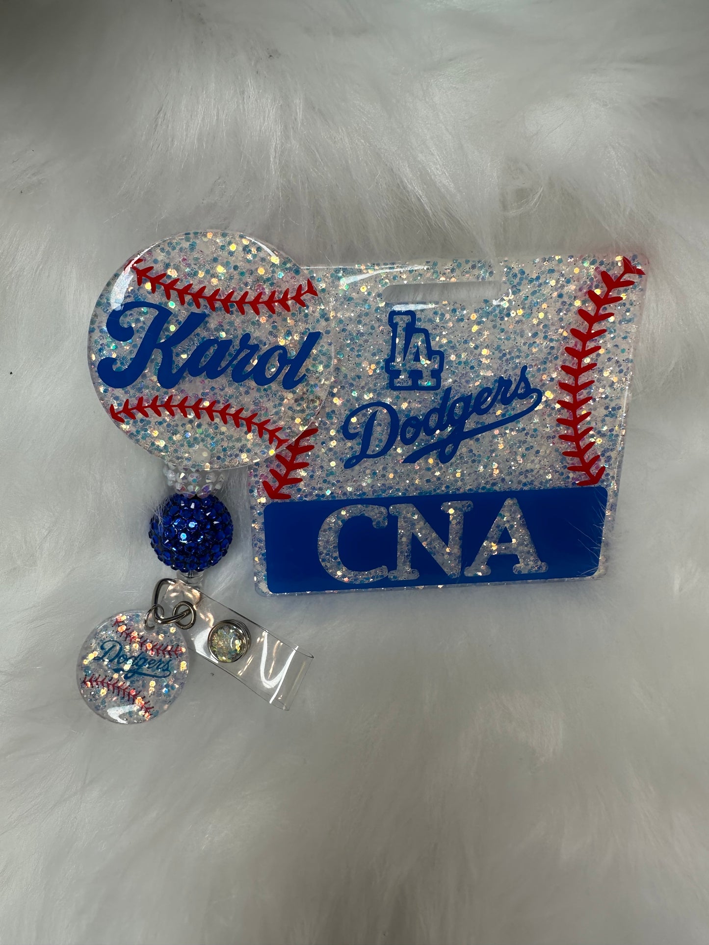 LA Blue Baseball Badge Buddy Set