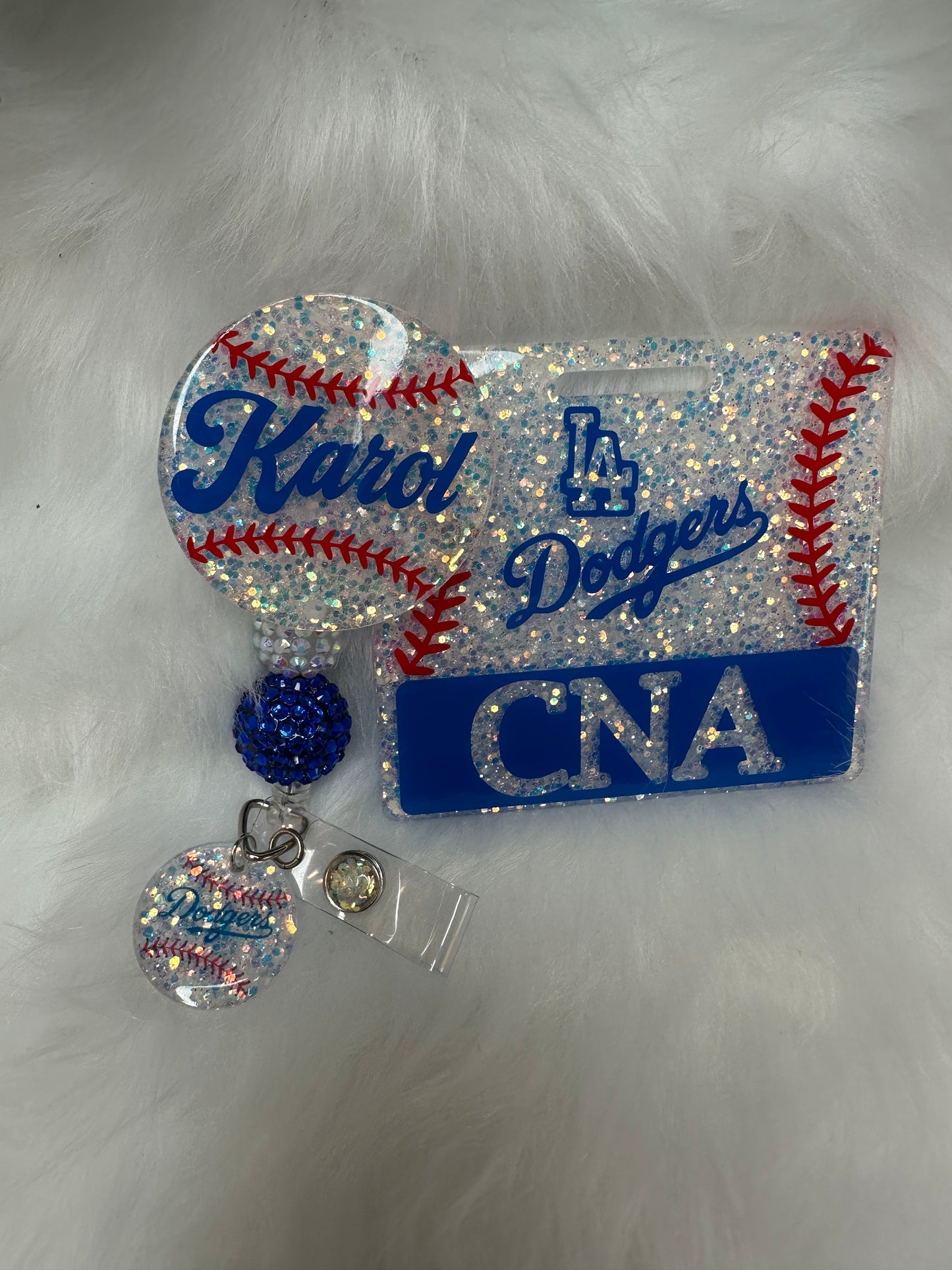 LA Blue Baseball Badge Buddy Set
