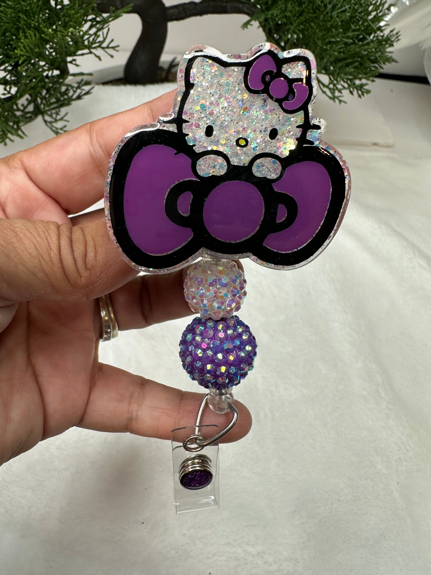 Big Bow Kitty Badge Reel