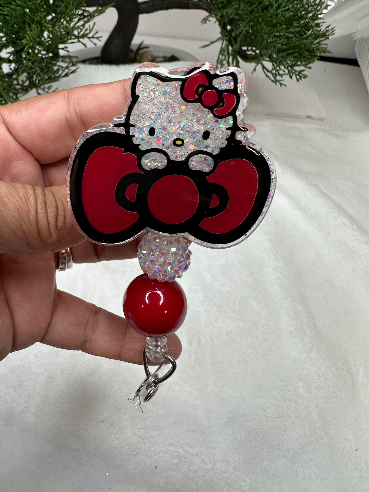 Big Bow Kitty Badge Reel