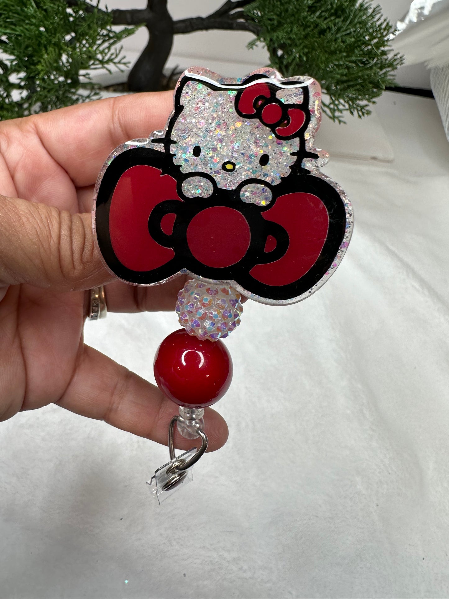 Big Bow Kitty Badge Reel