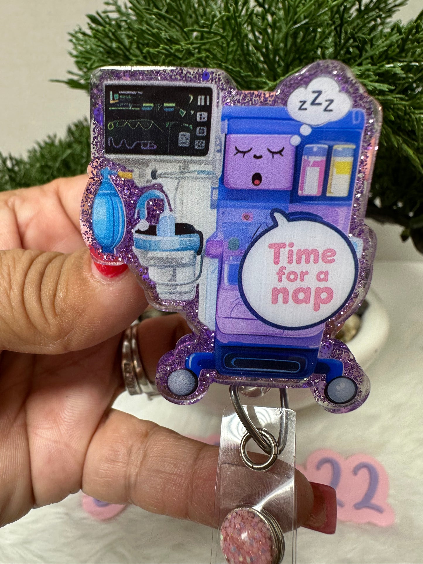 Time For A Nap Anesthesia Machine Badge Reel