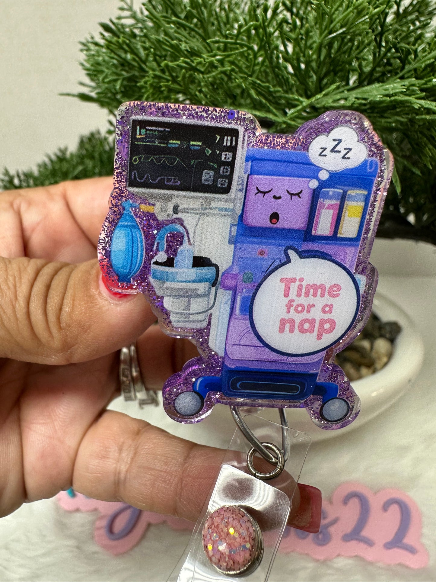 Time For A Nap Anesthesia Machine Badge Reel