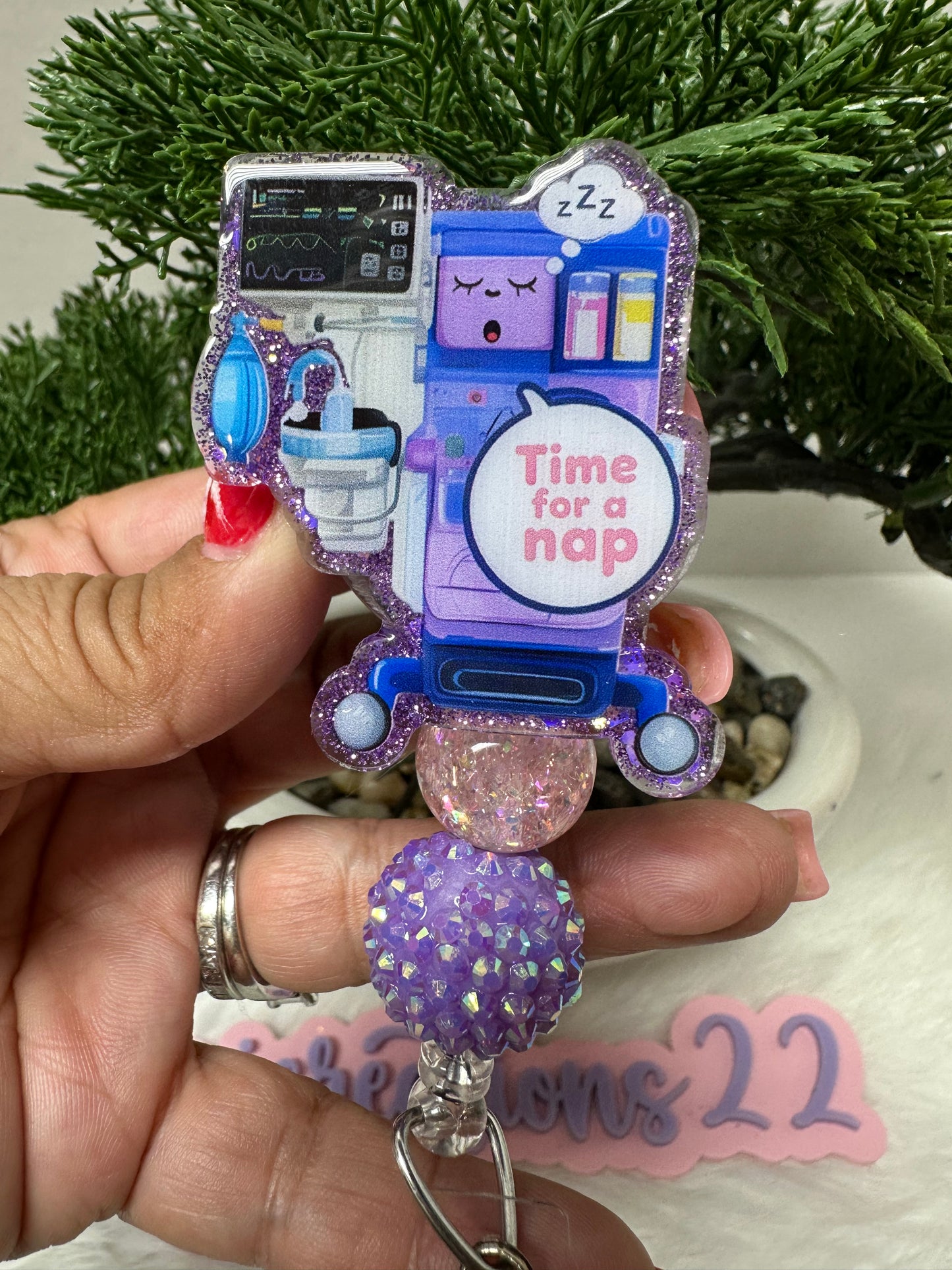 Time For A Nap Anesthesia Machine Badge Reel