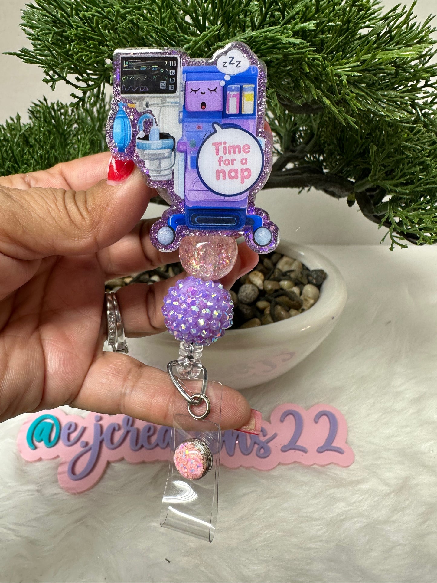 Time For A Nap Anesthesia Machine Badge Reel