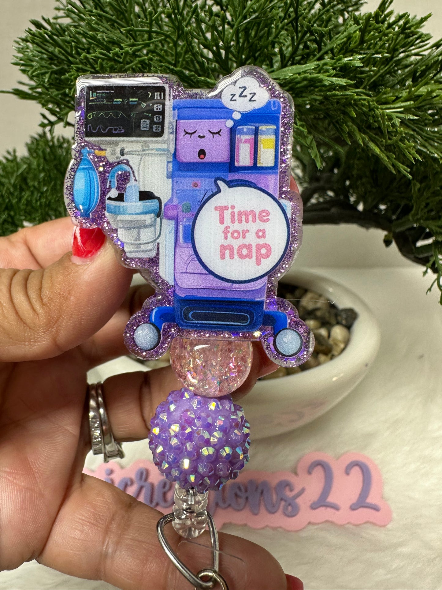 Time For A Nap Anesthesia Machine Badge Reel