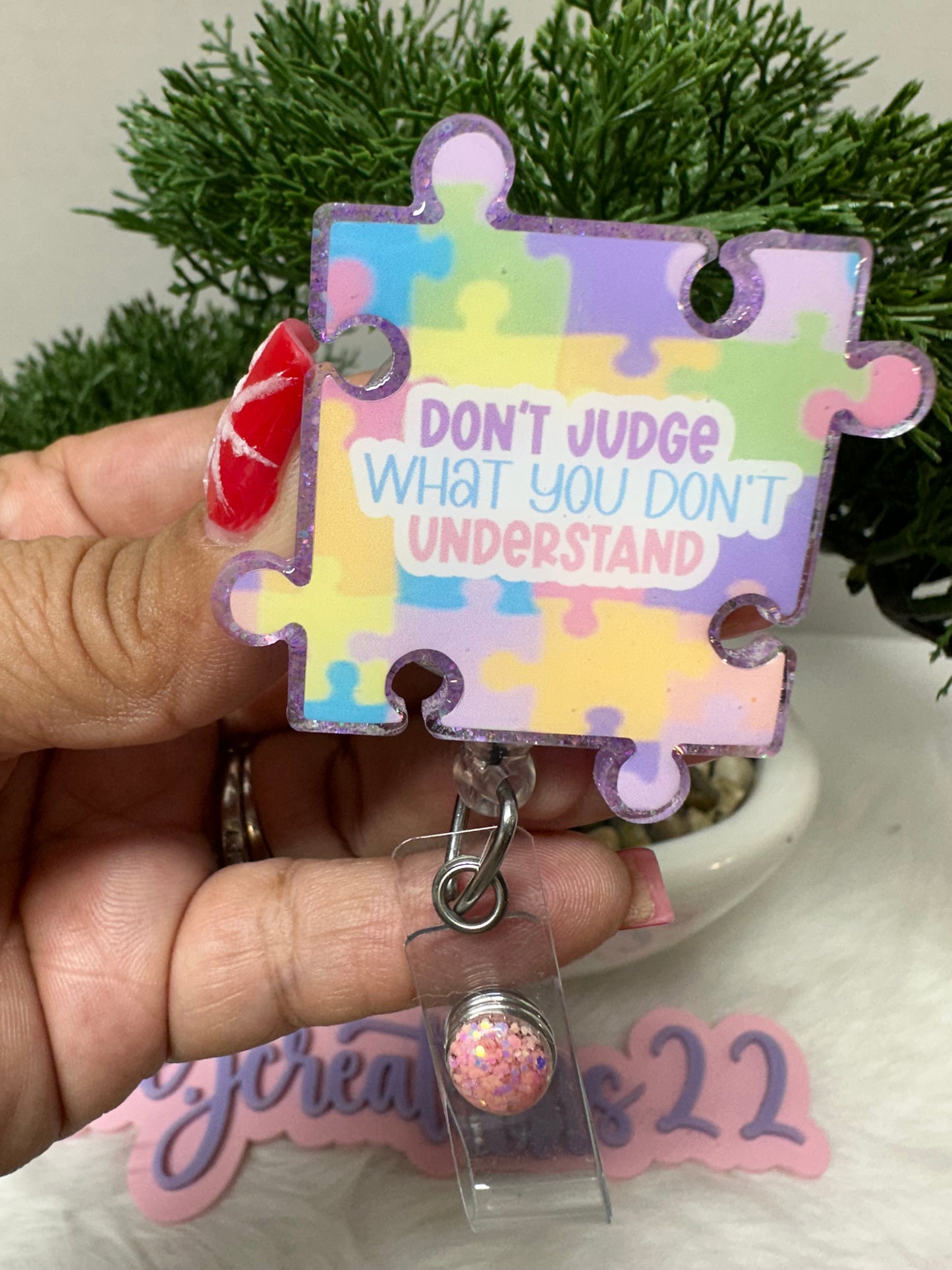 Autism Puzzle Don’t Judge What you Don’t Understand Badge Reel