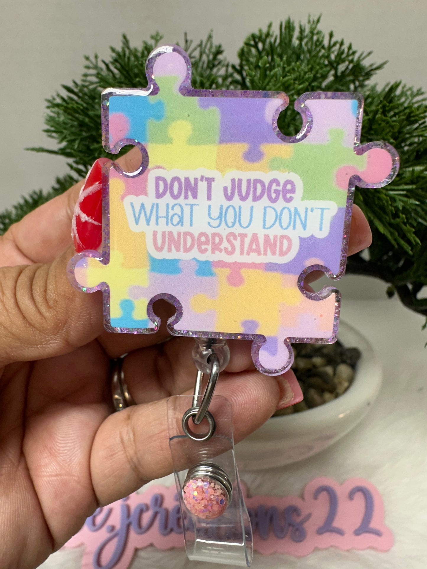 Autism Puzzle Don’t Judge What you Don’t Understand Badge Reel