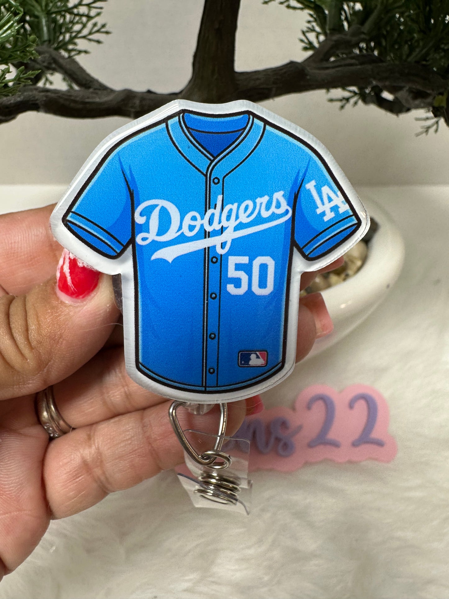 LA Blue #50 Jersey Badge Reel