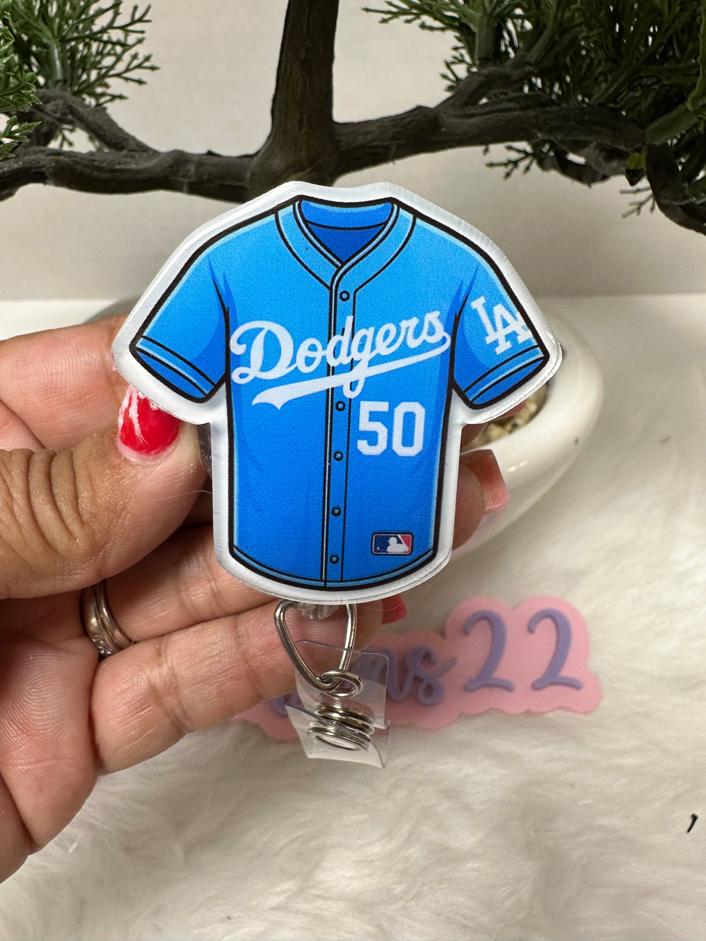 LA Blue #50 Jersey Badge Reel
