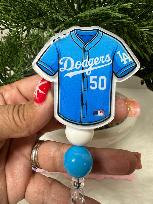 LA Blue #50 Jersey Badge Reel